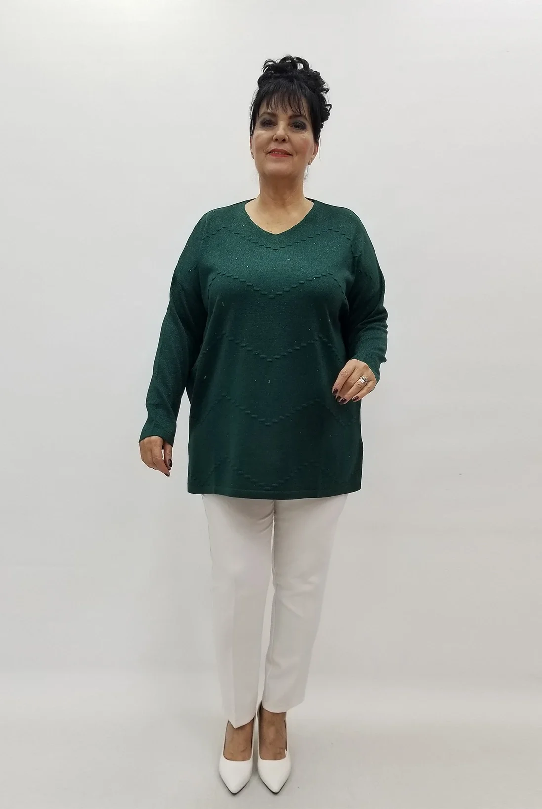 Miraggio Büyük Beden Triko 4183 ZÜMRÜT YEŞİLİ