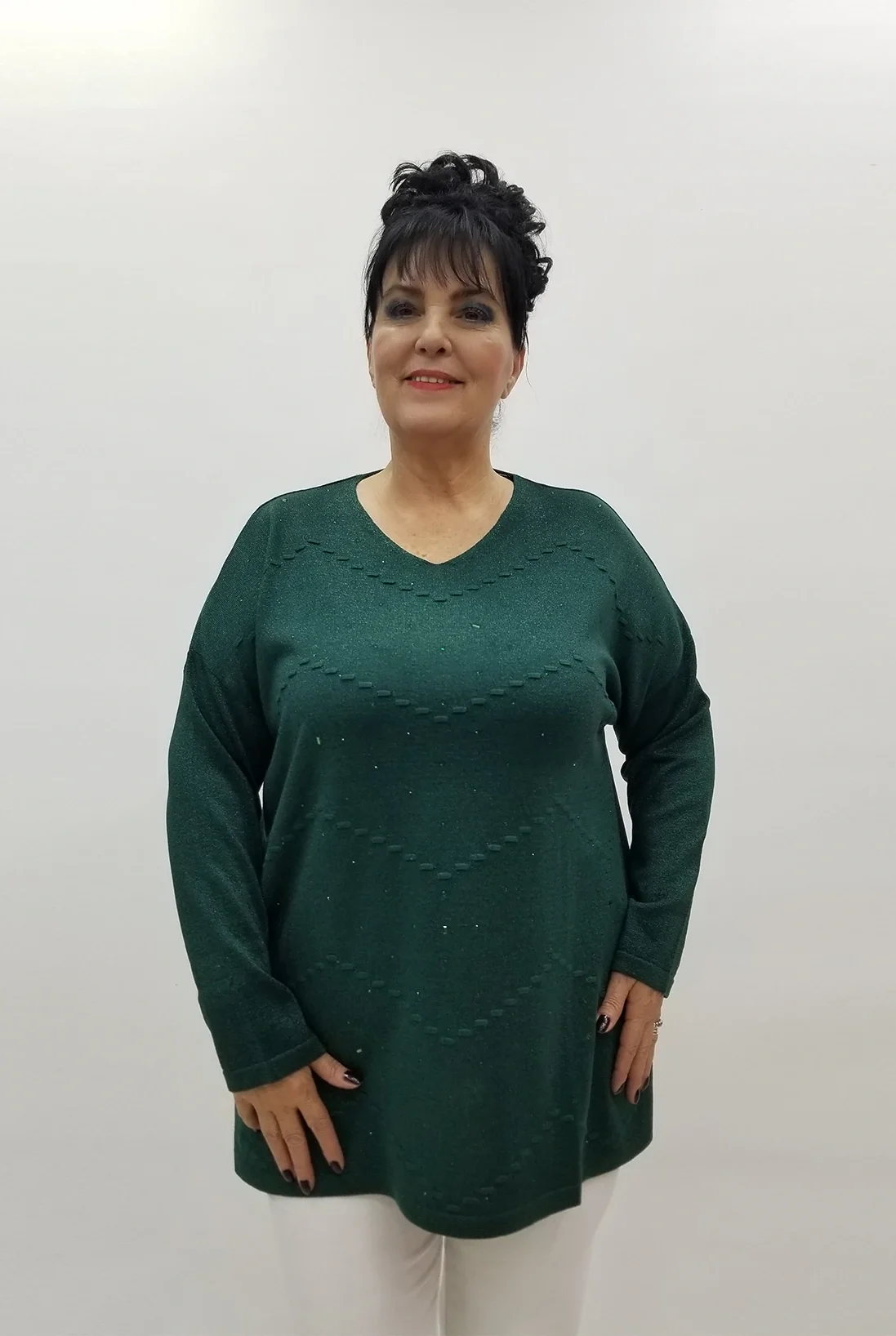 Miraggio Büyük Beden Triko 4183 ZÜMRÜT YEŞİLİ