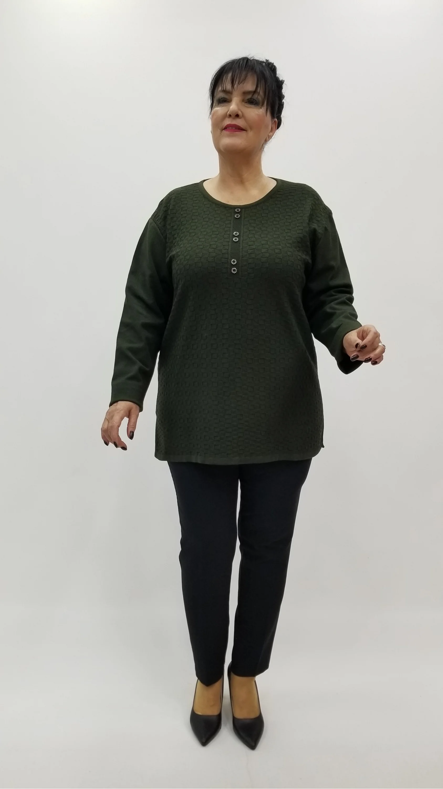 Miraggio Büyük Beden Triko 4298 HAKİ