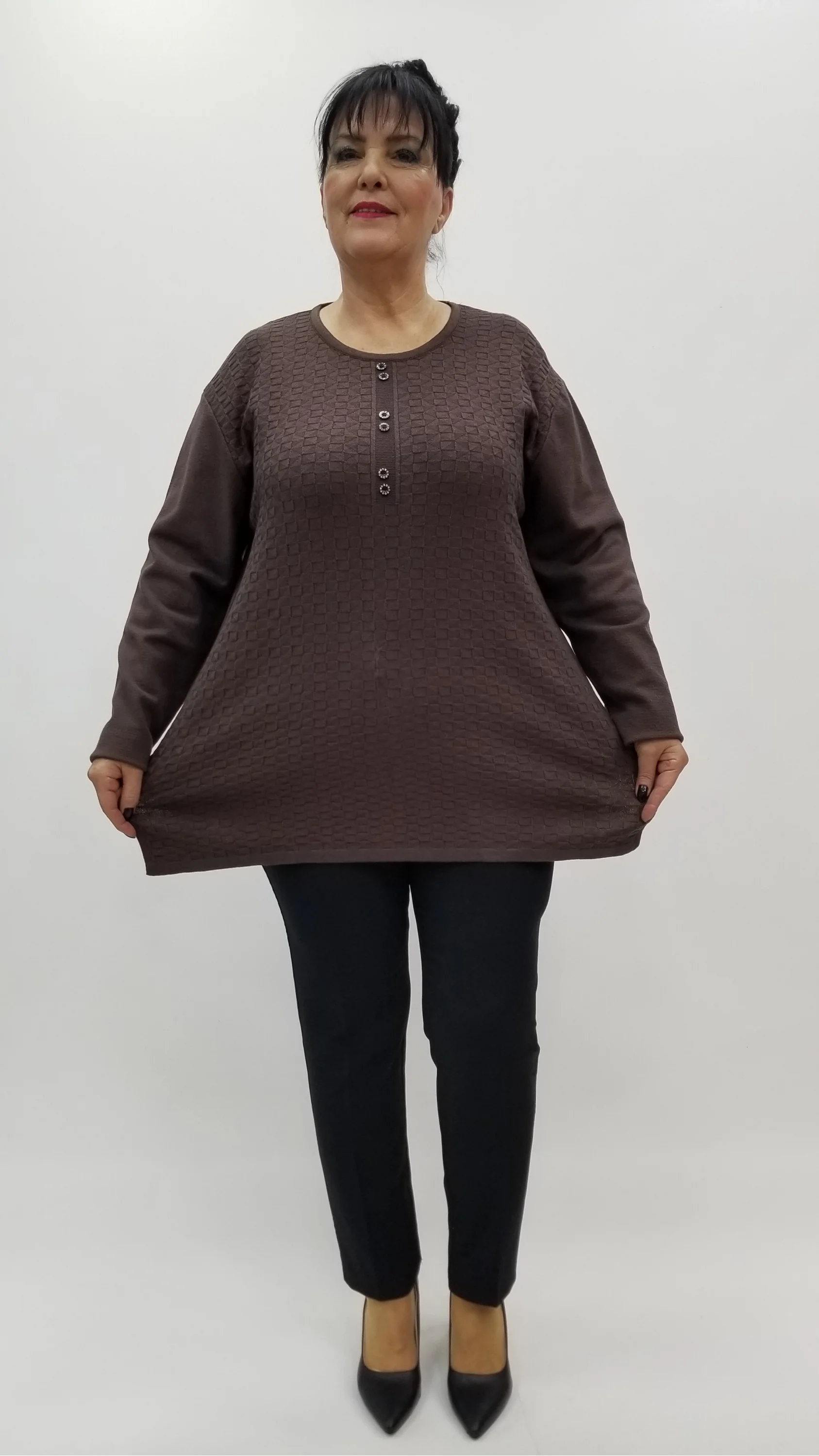 Miraggio Büyük Beden Triko 4298 KAHVE