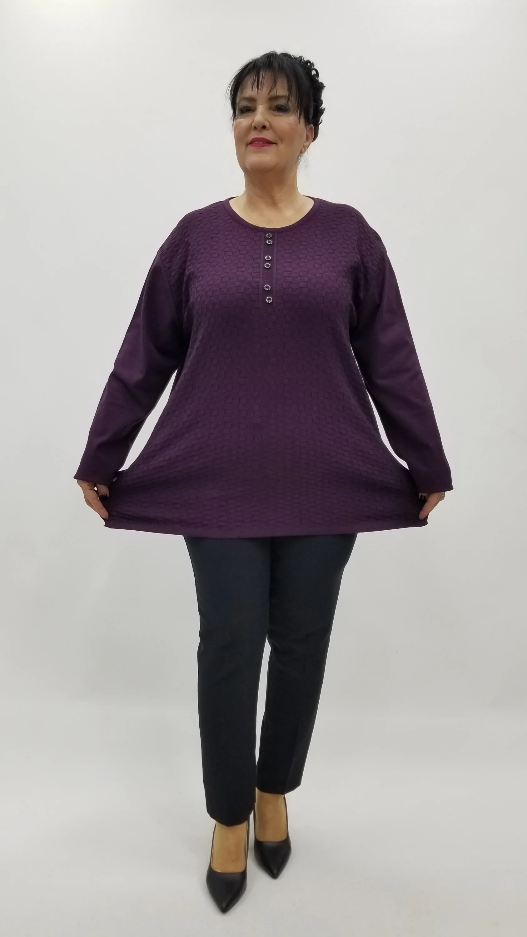 Miraggio Büyük Beden Triko 4298 MÜRDÜM