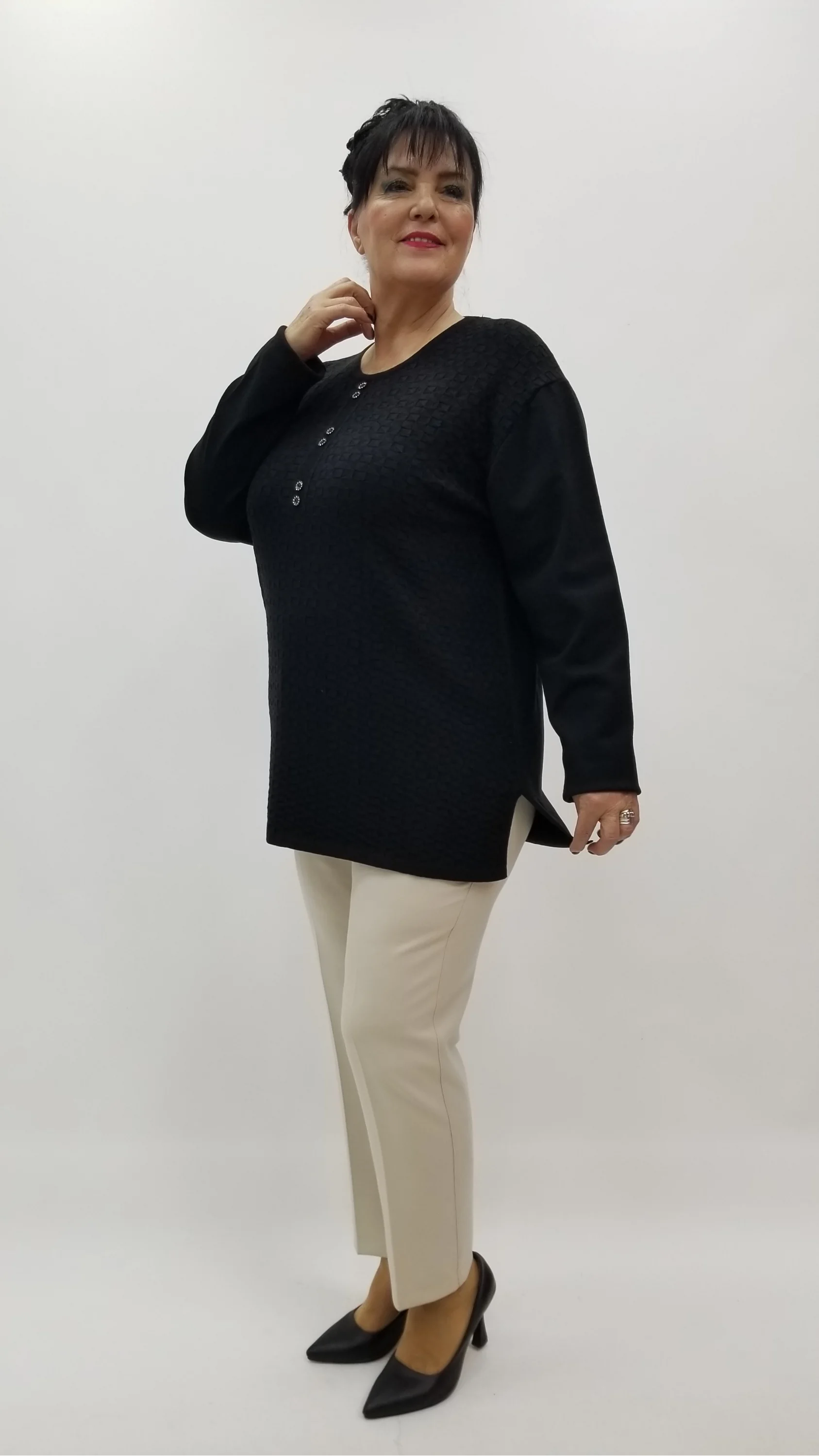 Miraggio Büyük Beden Triko 4298 SİYAH