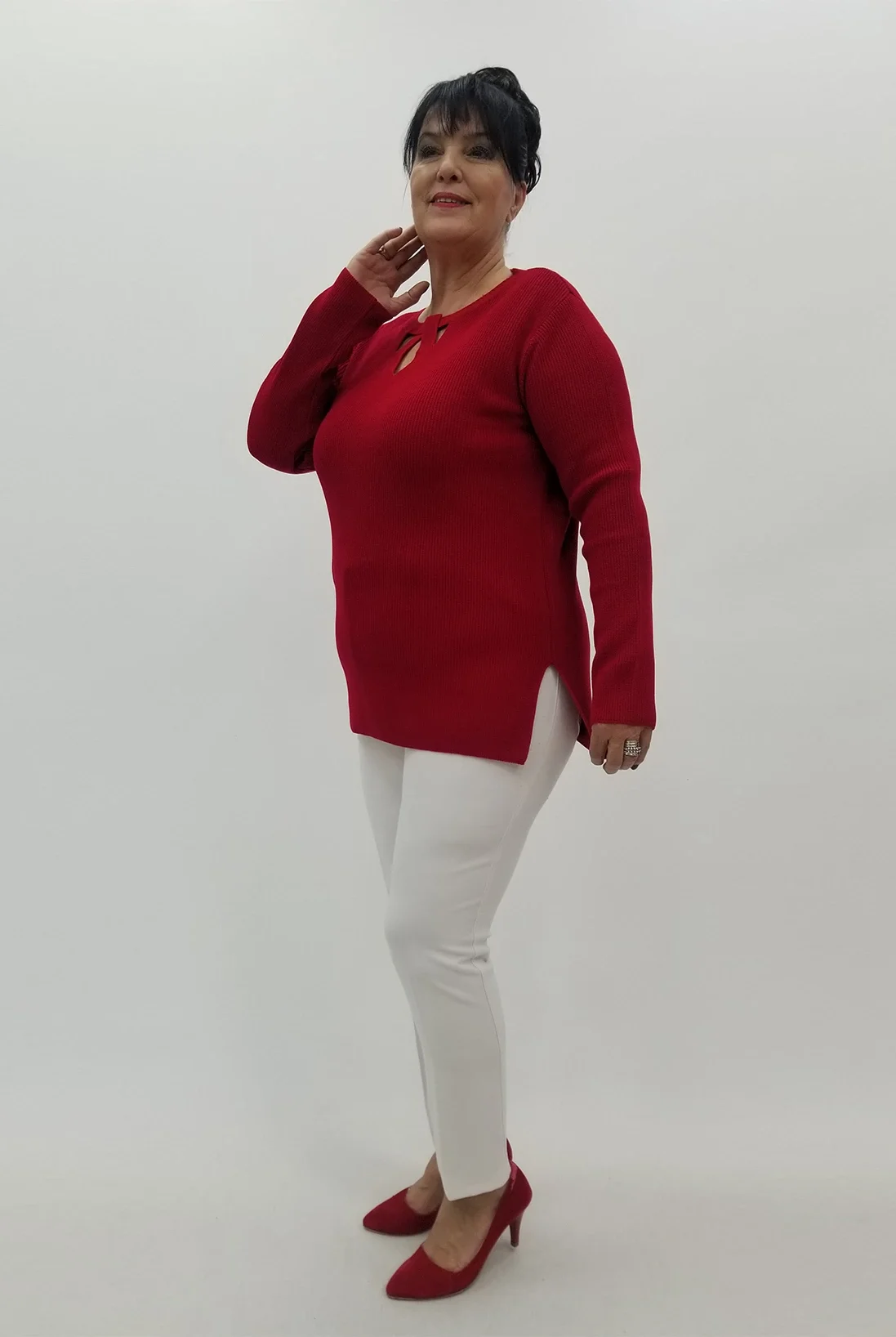 Miraggio Büyük Beden Triko 95914 KIRMIZI