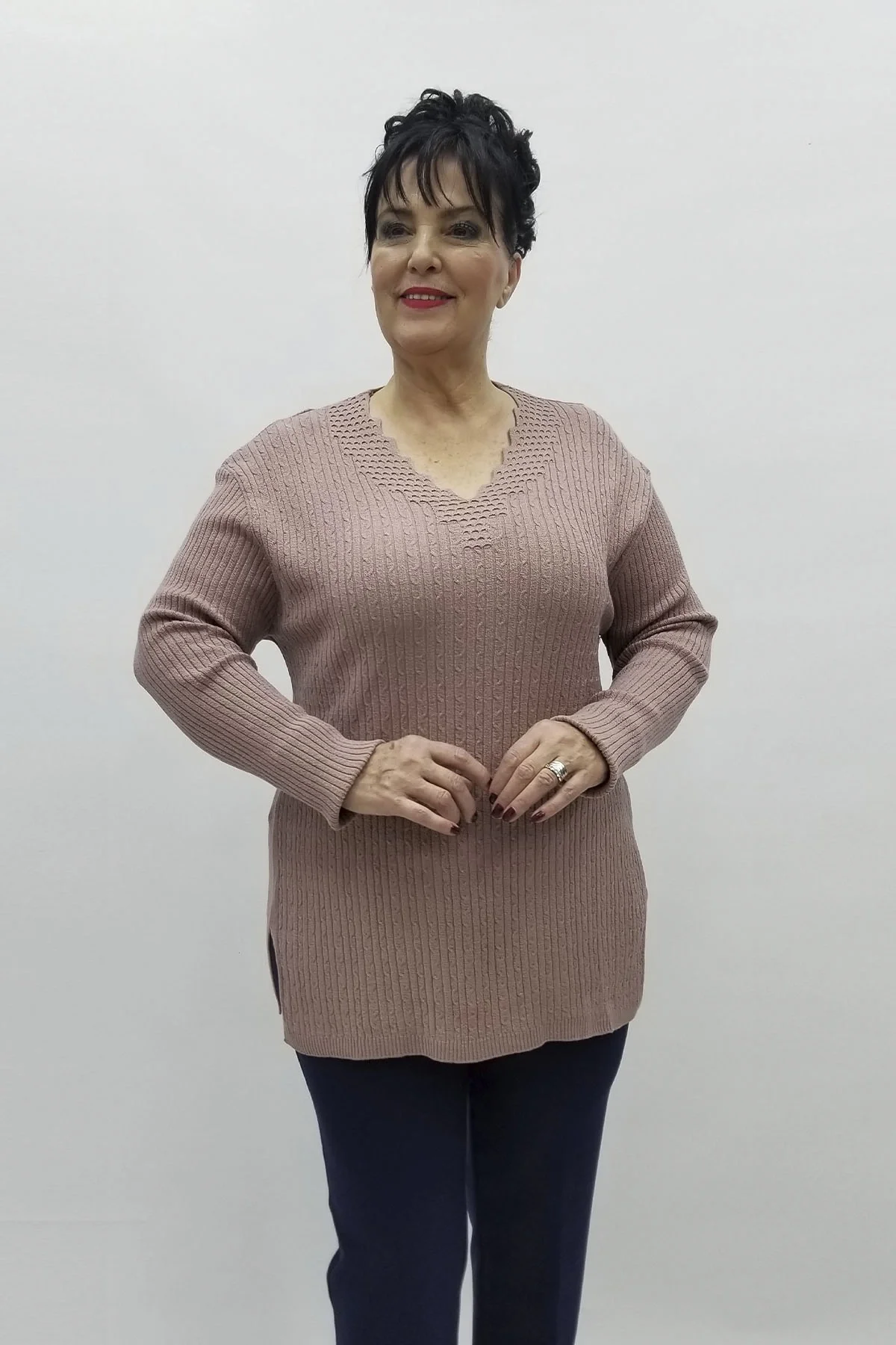 Miraggio Büyük Beden Triko 98326 PUDRA