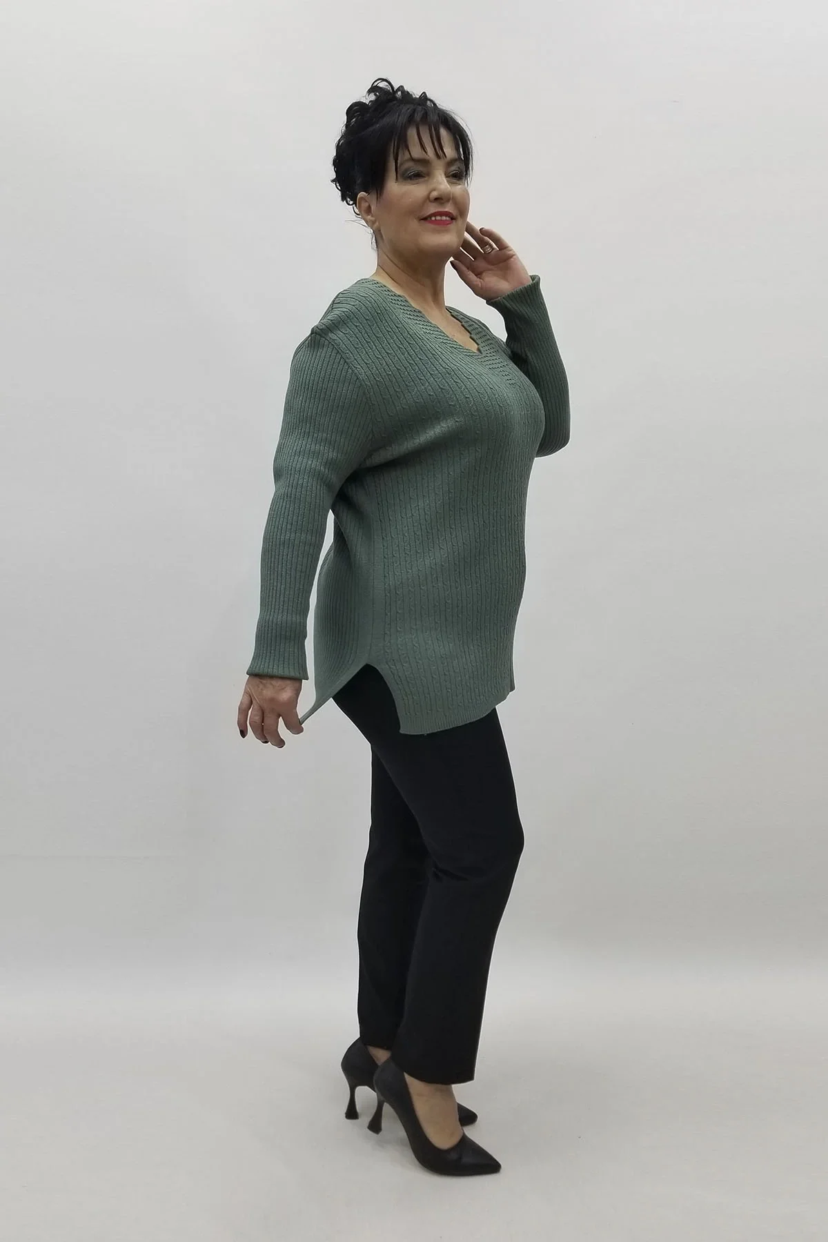 Miraggio Büyük Beden Triko 98326 YEŞİL