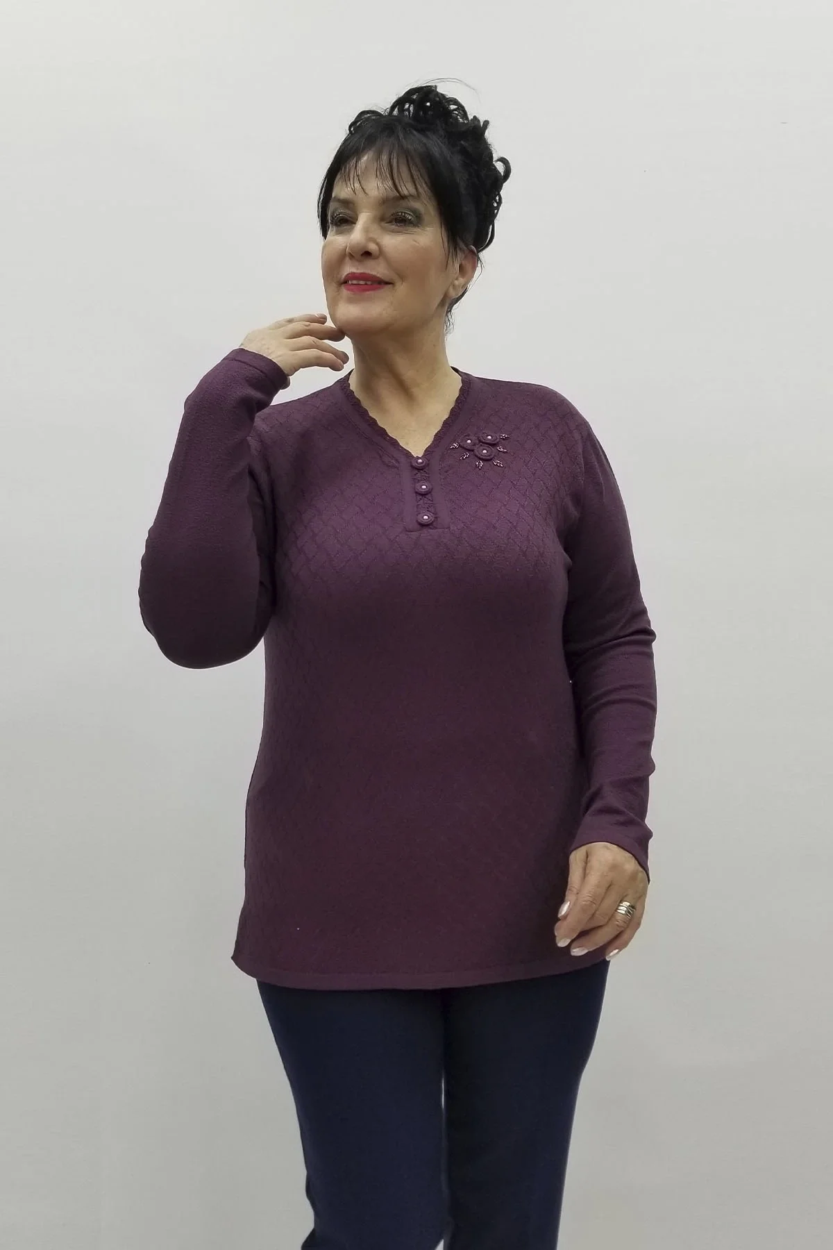 Miraggio Büyük Beden Triko 98345 MÜRDÜM