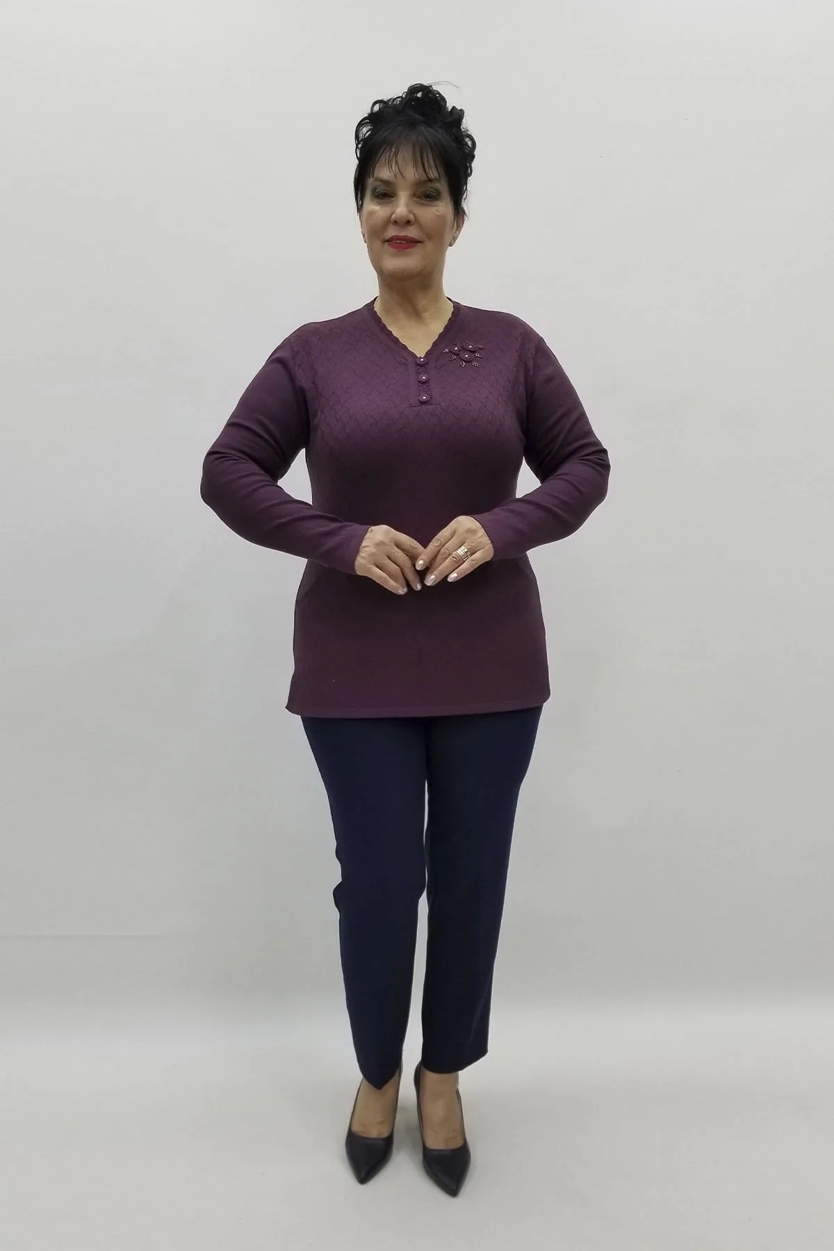 Miraggio Büyük Beden Triko 98345 MÜRDÜM