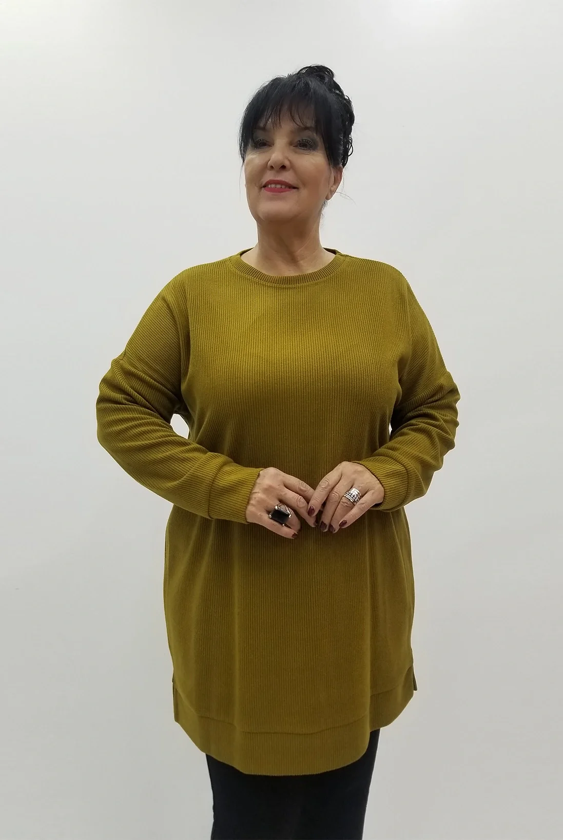 Miraggio Büyük Beden Tunik 4103 YAĞ YEŞİLİ