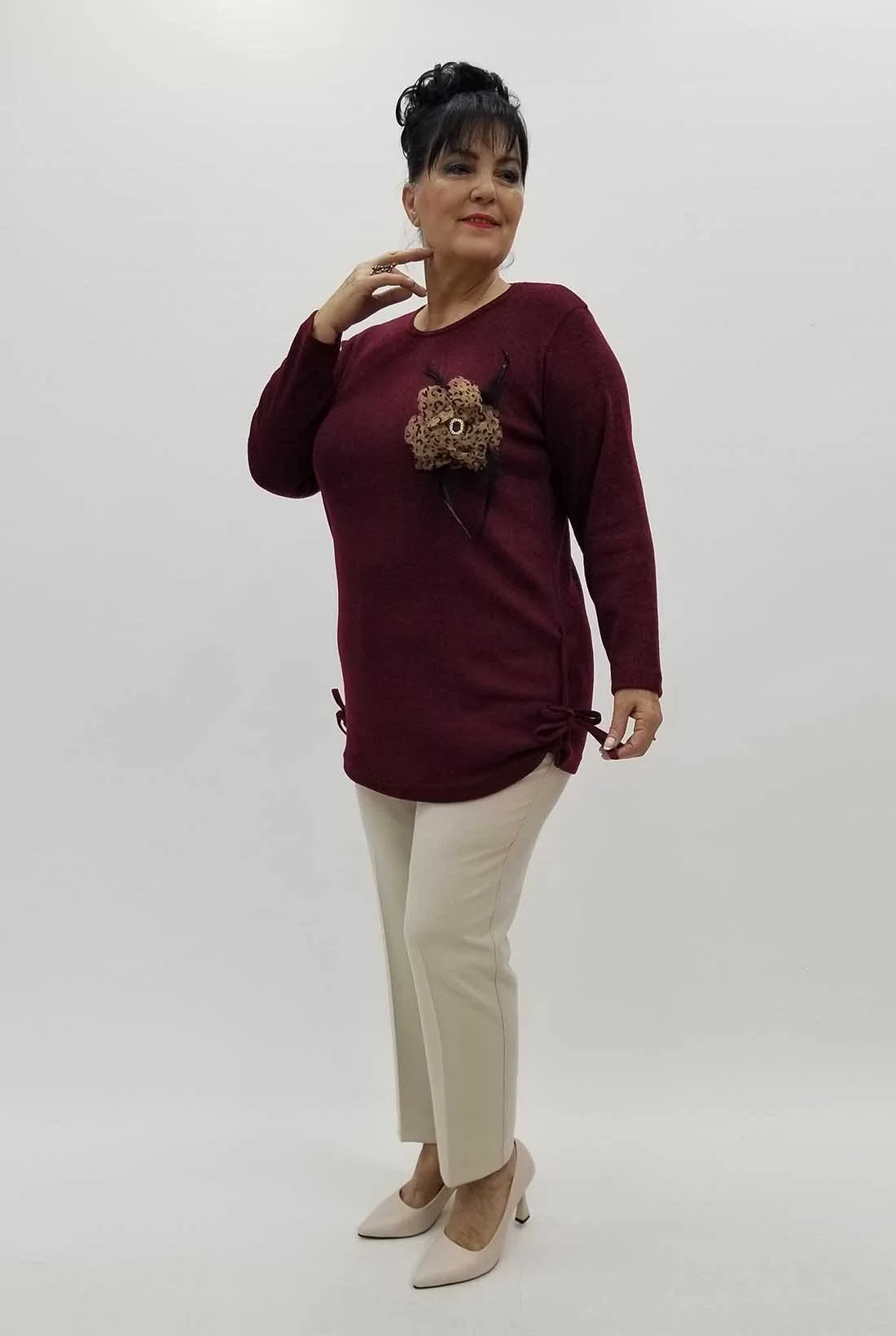 Miraggio Büyük Beden Tunik 4231 BORDO