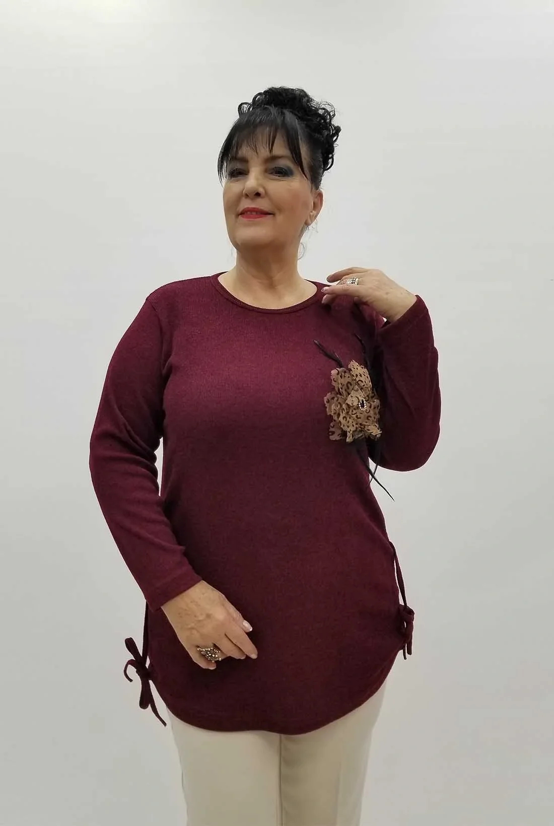 Miraggio Büyük Beden Tunik 4231 BORDO