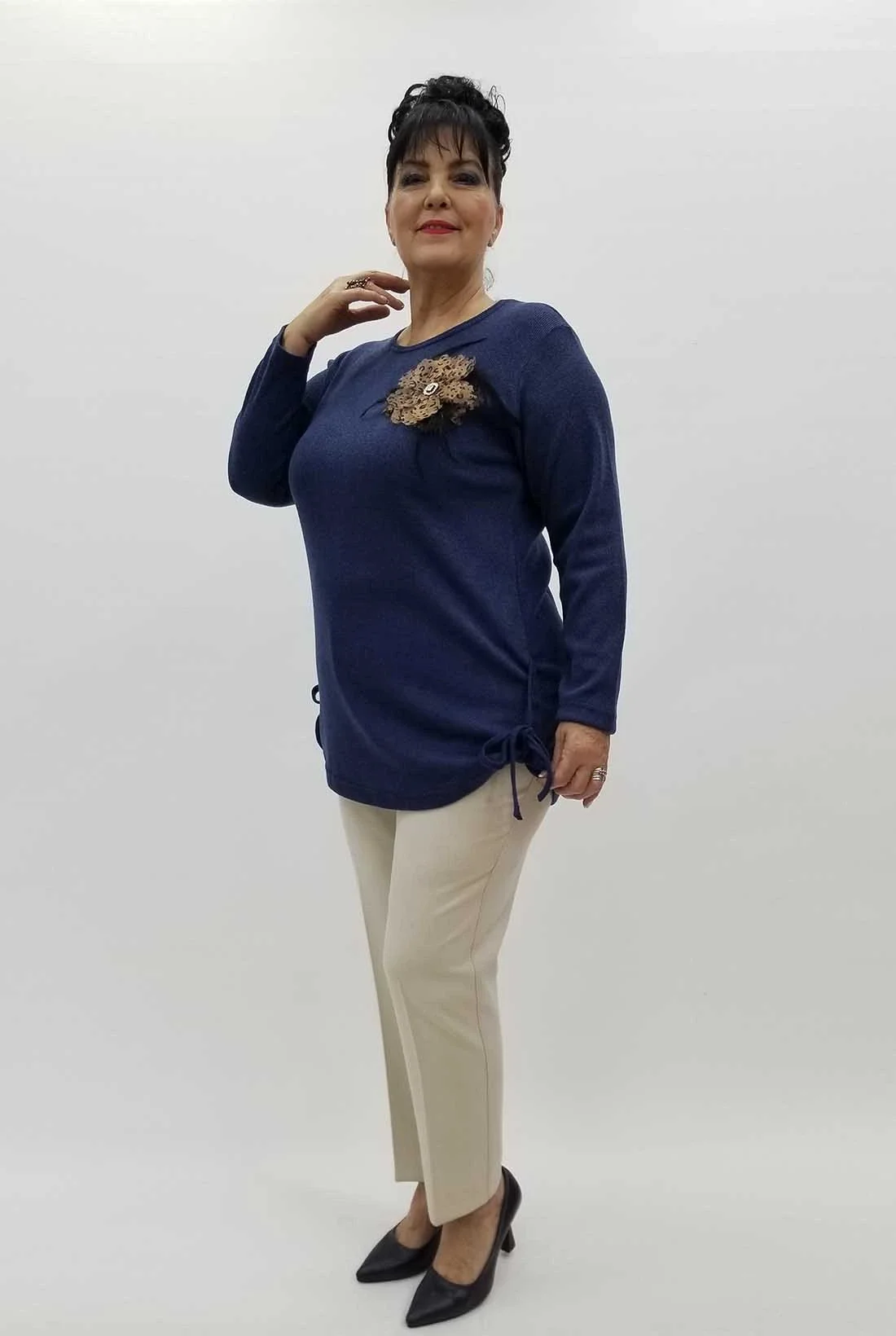 Miraggio Büyük Beden Tunik 4231 İNDİGO
