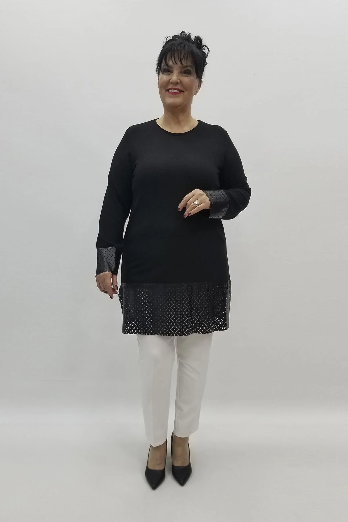 Miraggio Büyük Beden Tunik 98307 SİYAH