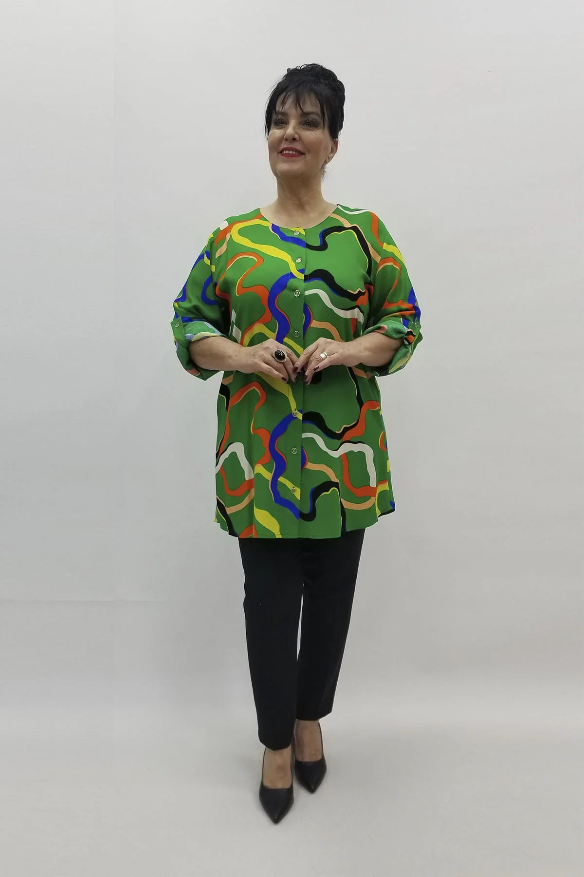 Miraggio Büyük Beden Tunik 98479 YEŞİL