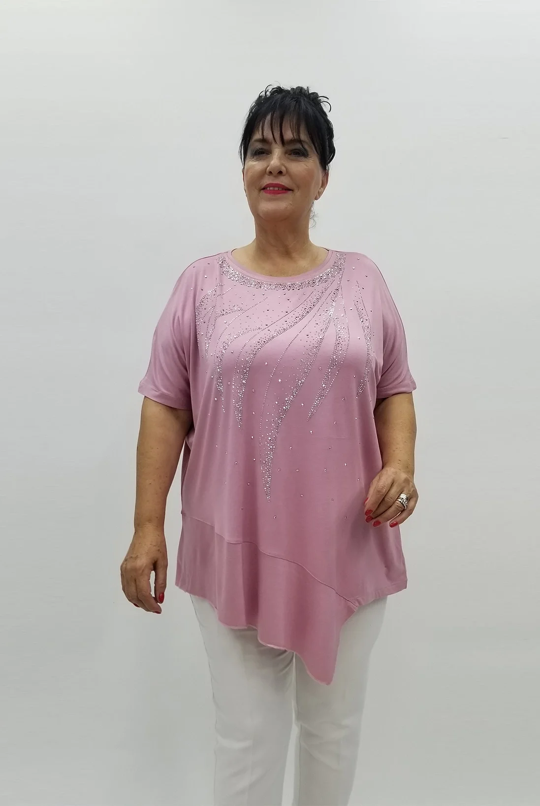 Miraggio Büyük Beden Tunik 99773 GÜL KURUSU