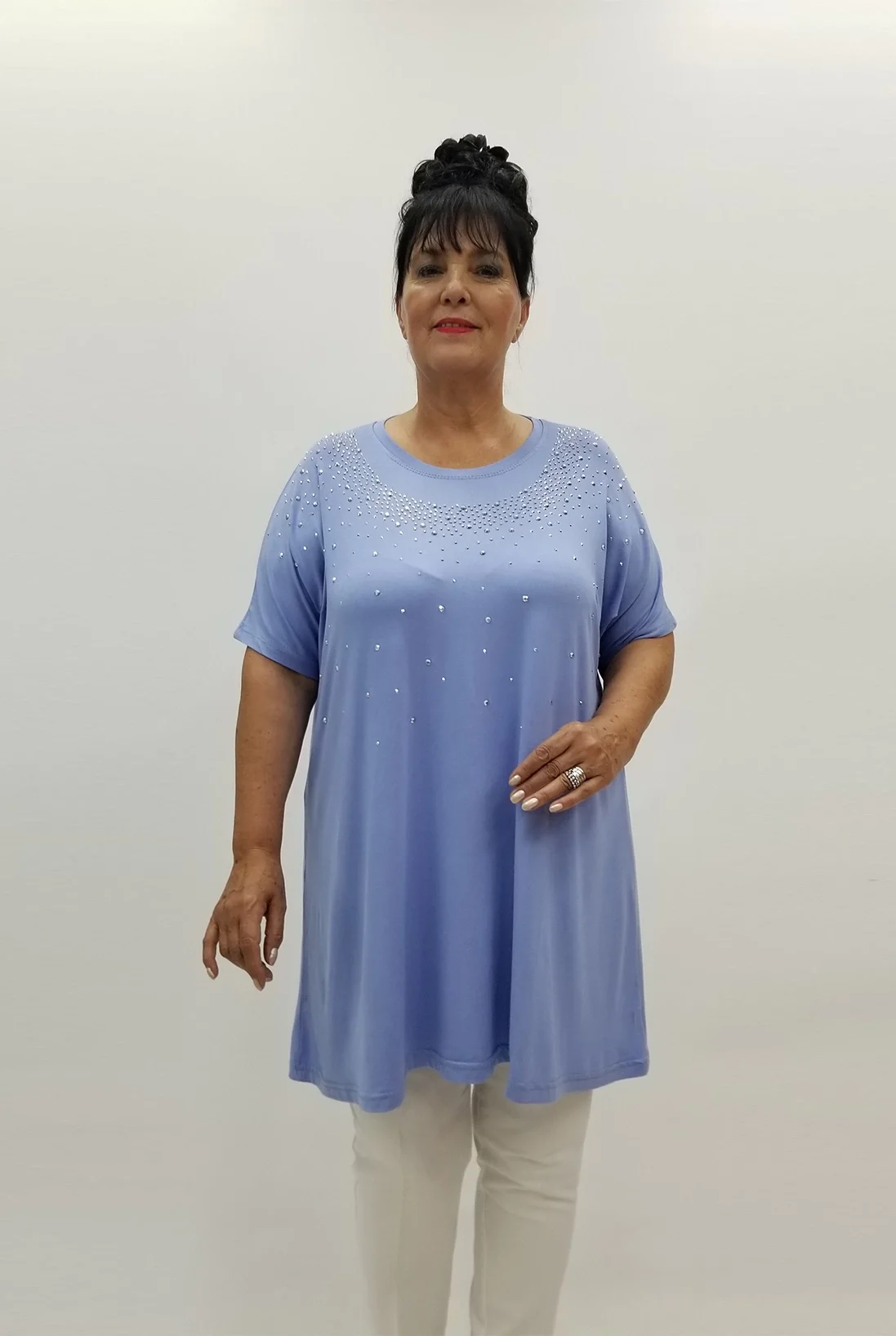 Miraggio Büyük Beden Tunik 99859 A-MAVİ