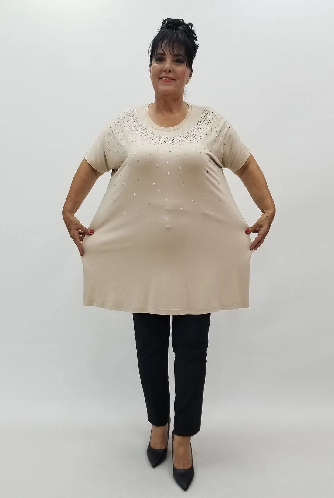 Miraggio Büyük Beden Tunik 99859 BEJ