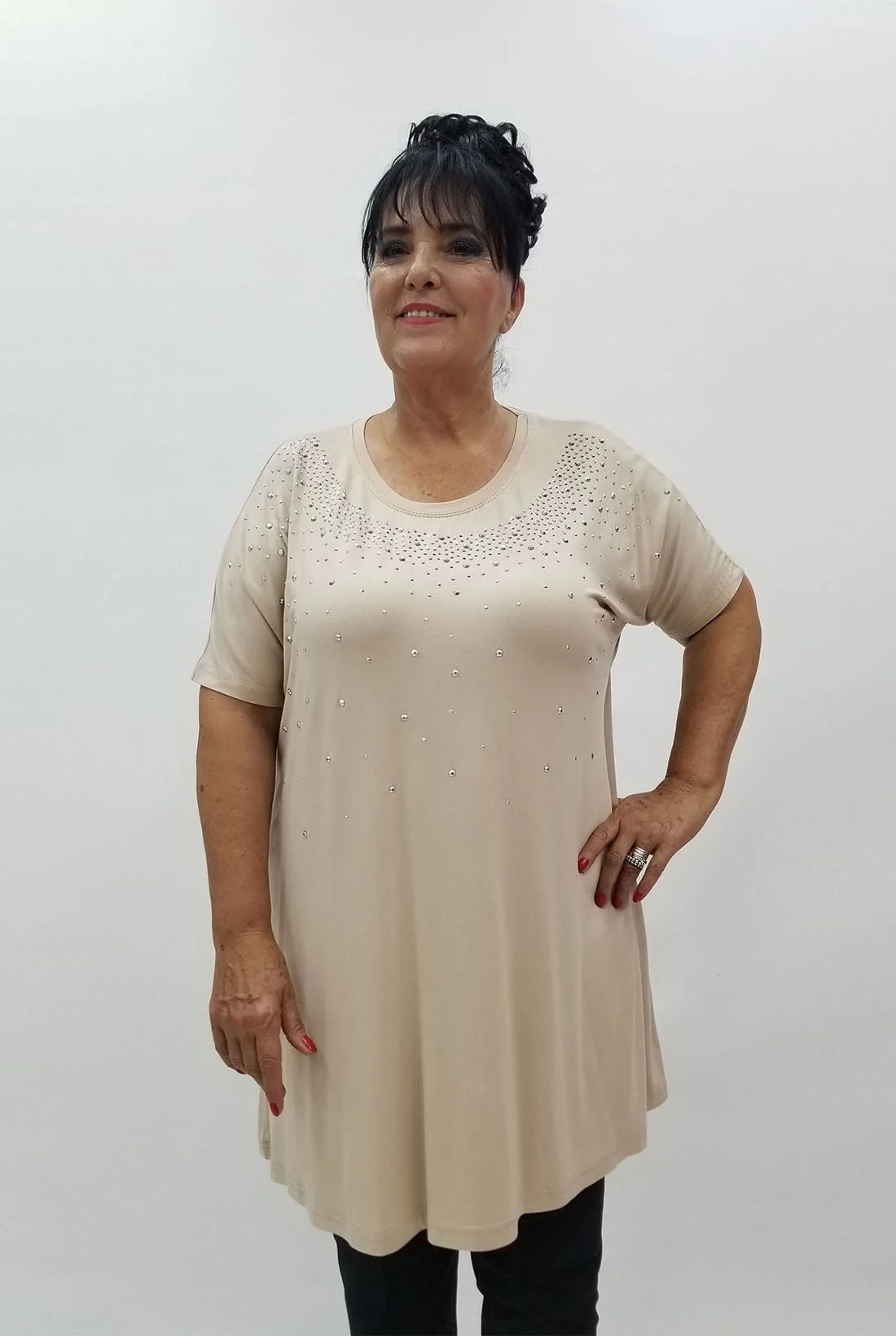 Miraggio Büyük Beden Tunik 99859 BEJ