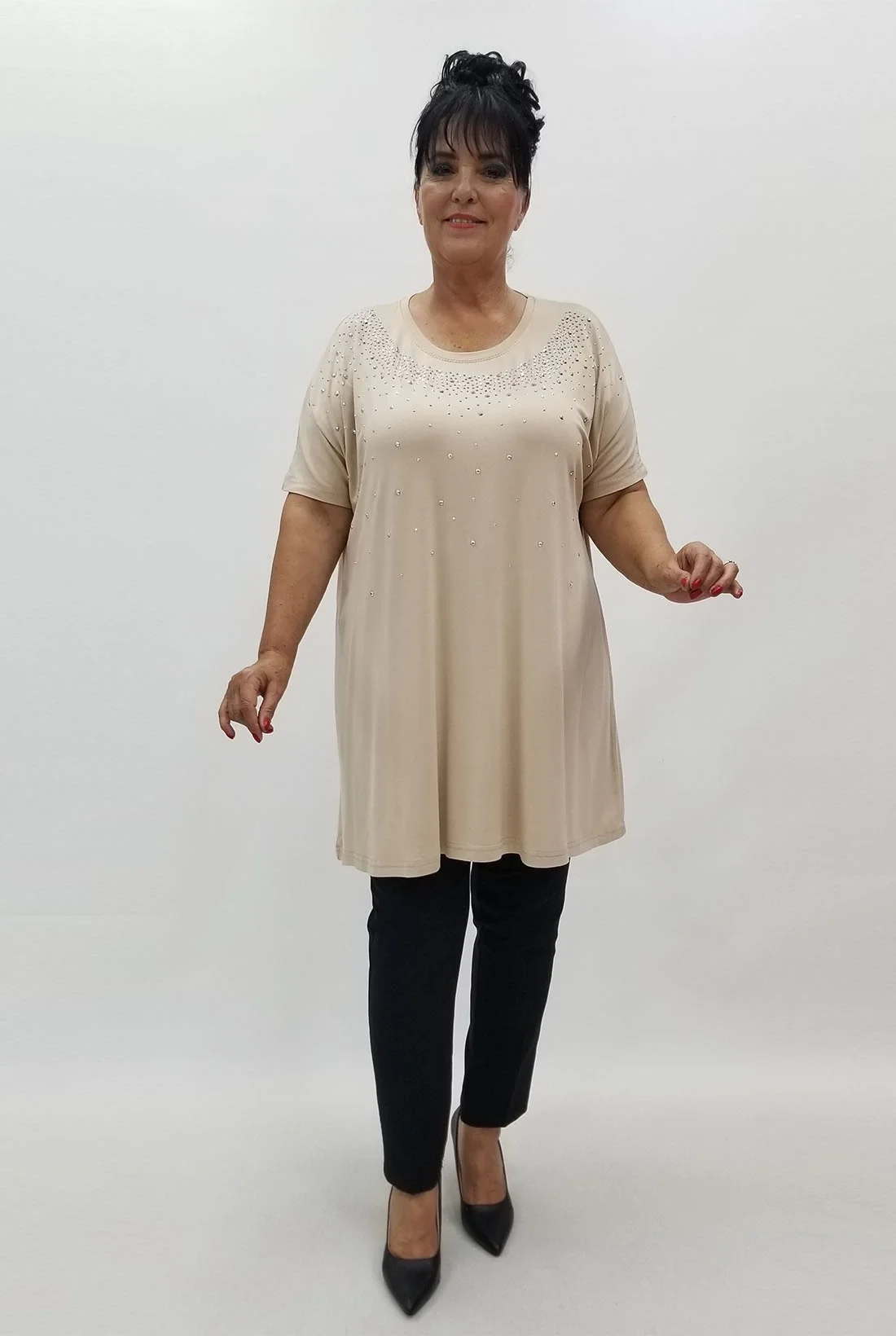 Miraggio Büyük Beden Tunik 99859 BEJ