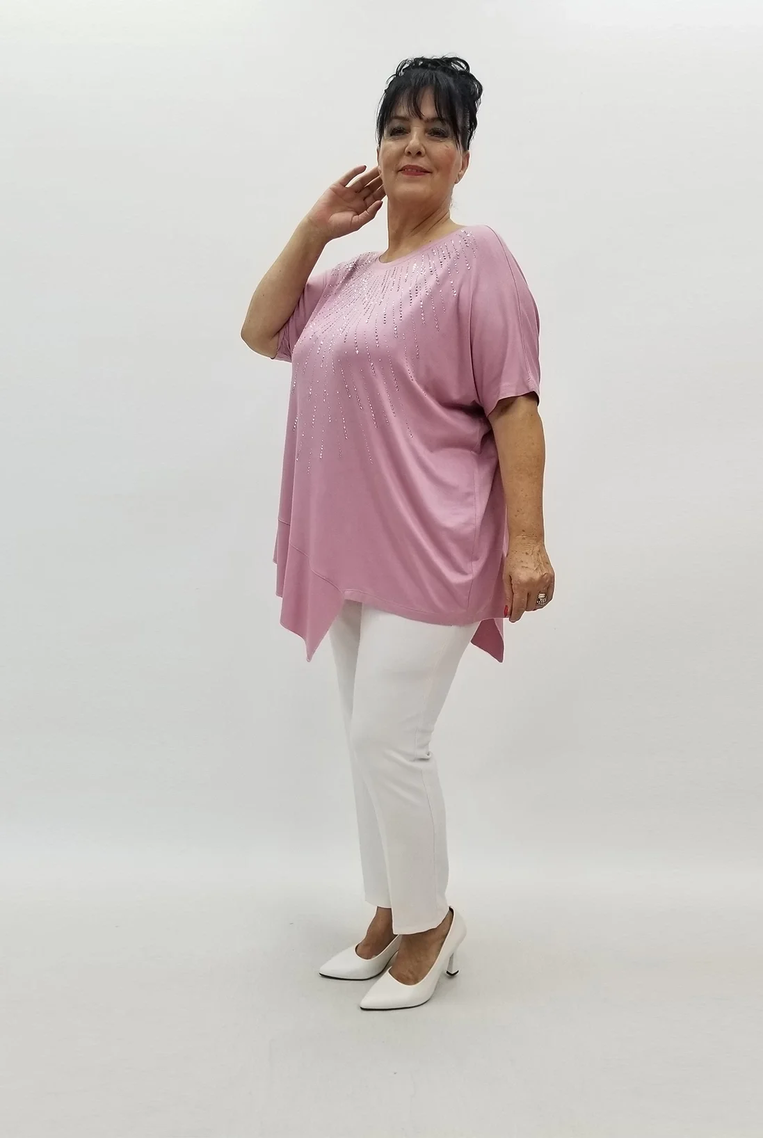 Miraggio Büyük Beden Tunik 99871 GÜL KURUSU