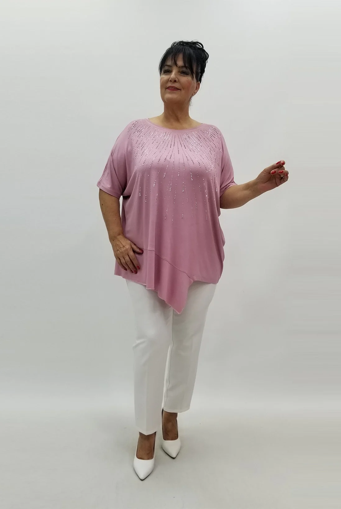 Miraggio Büyük Beden Tunik 99871 GÜL KURUSU