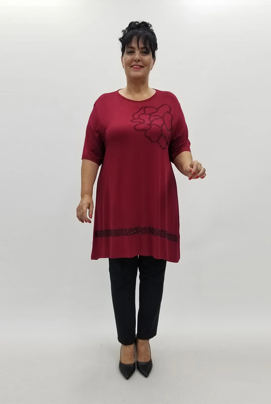 Miraggio Büyük Beden Tunik 99923 BORDO