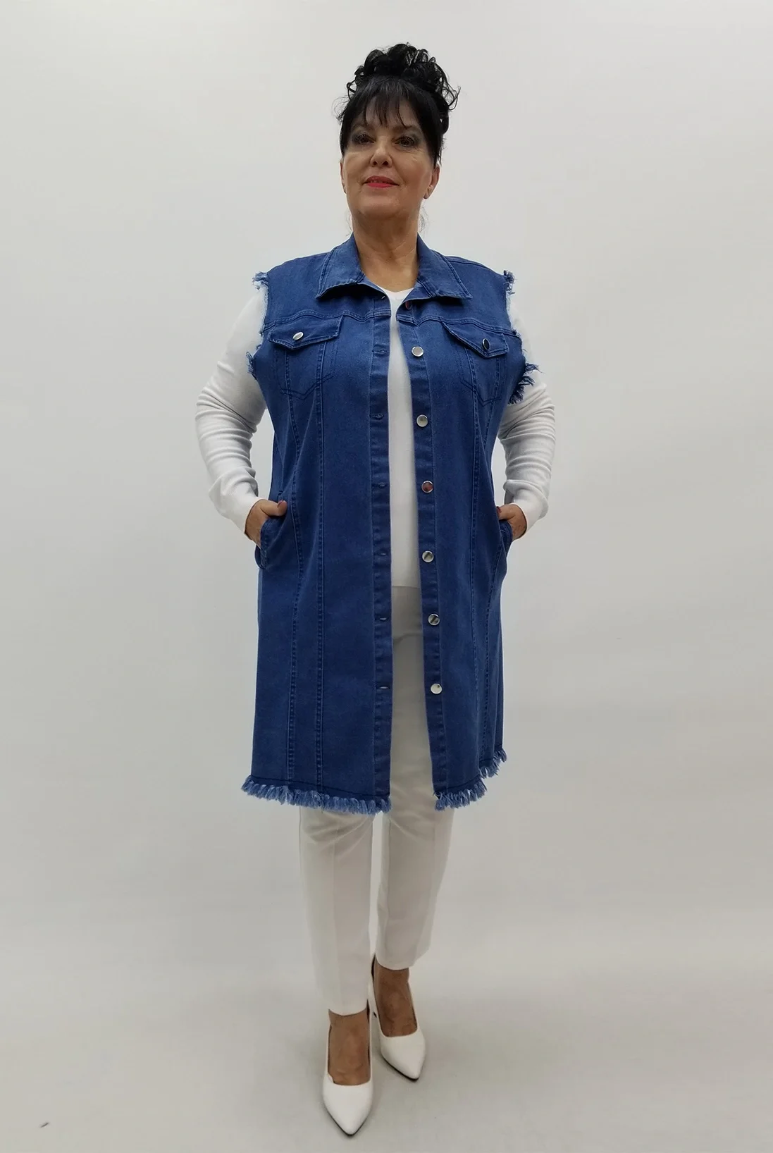 Miraggio Büyük Beden Yelek 4051 KOT MAVİ