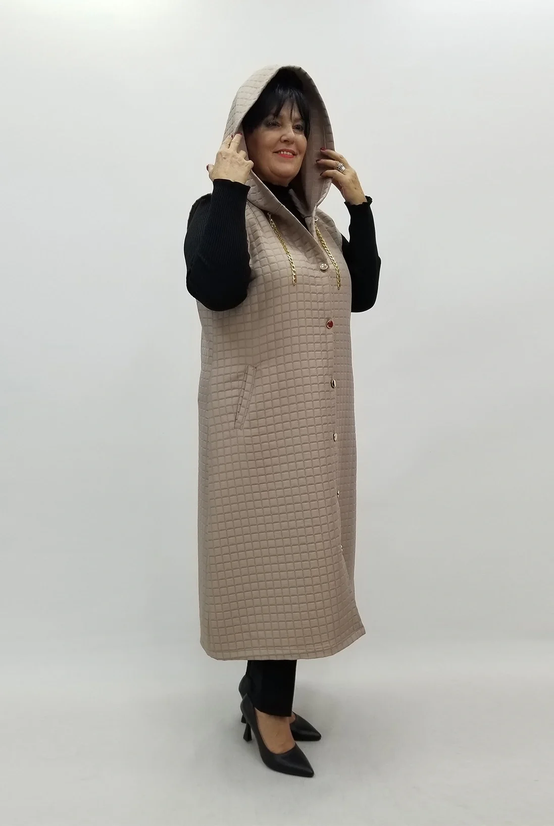 Miraggio Büyük Beden Yelek 4057 BEJ