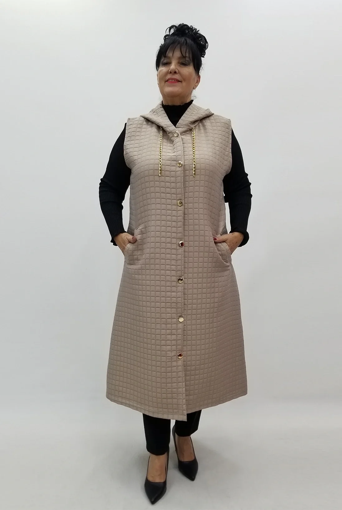 Miraggio Büyük Beden Yelek 4057 BEJ