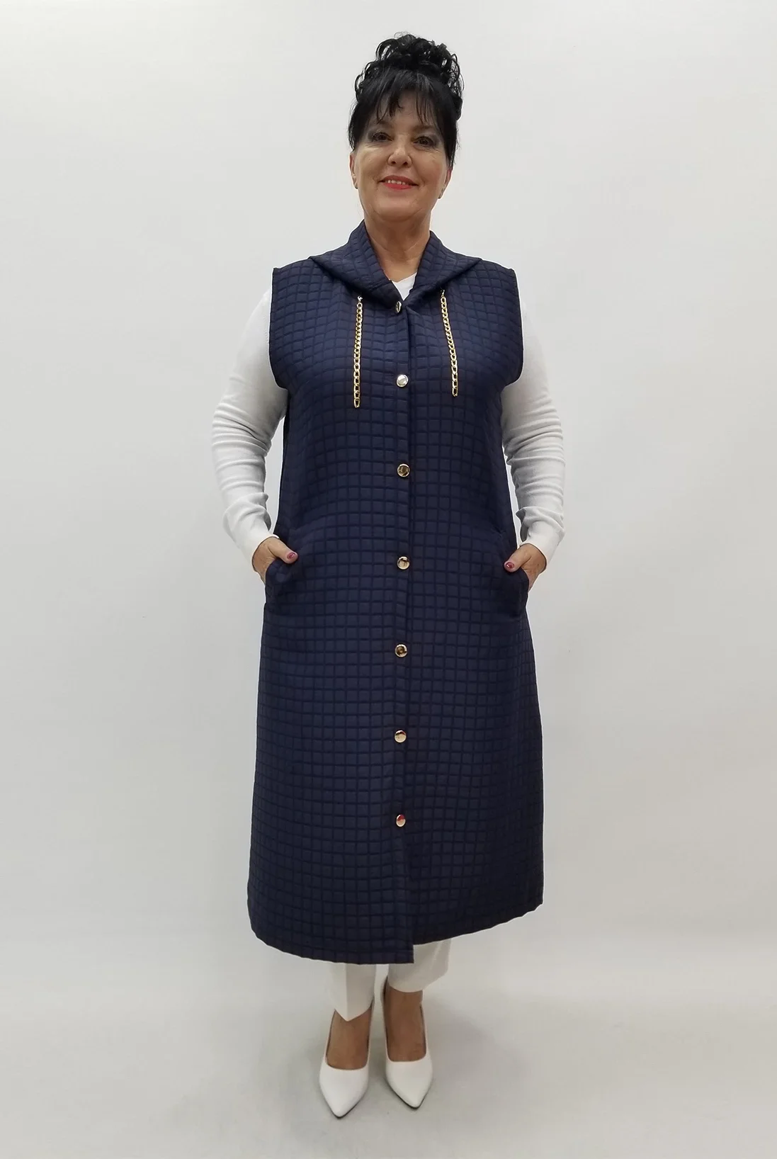 Miraggio Büyük Beden Yelek 4057 LACİVERT