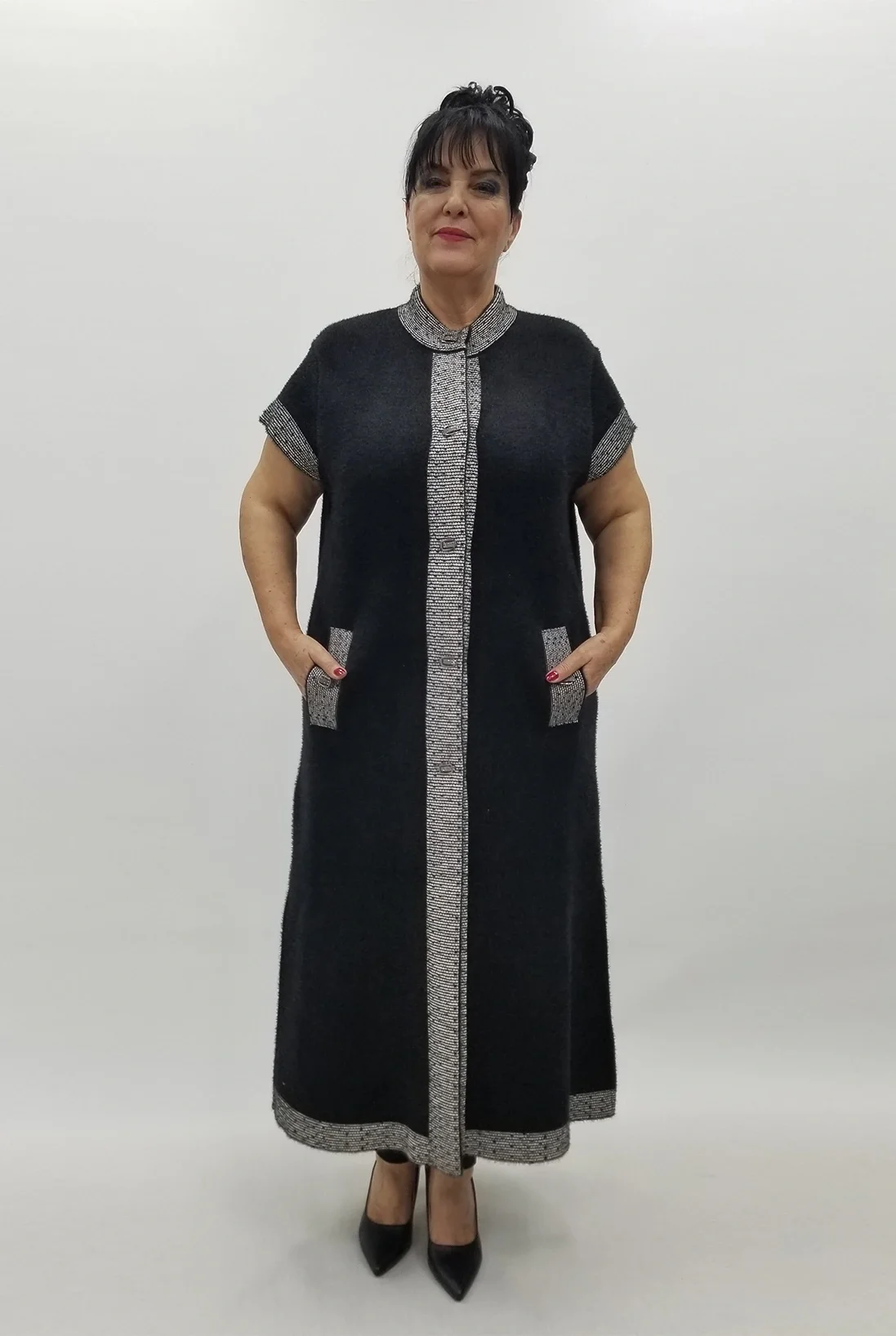 Miraggio Büyük Beden Yelek 4140 SİY-GÜMÜŞ