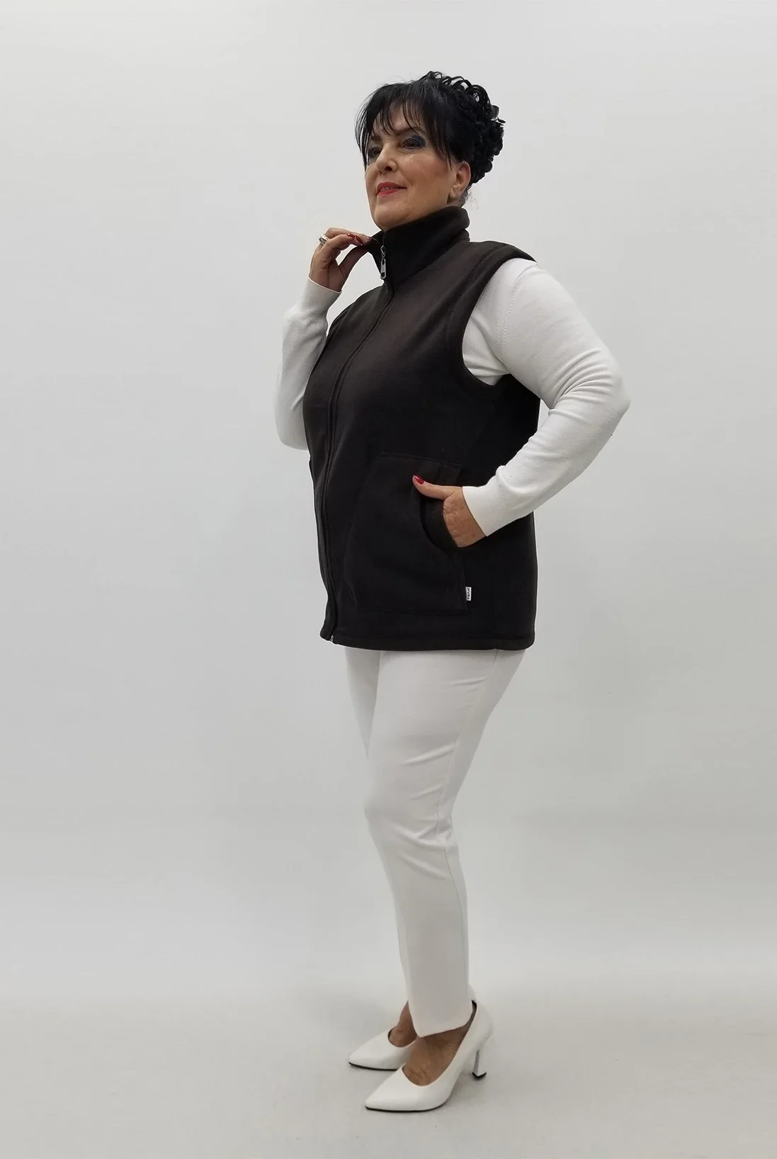 Miraggio Büyük Beden Yelek 4178 KAHVE