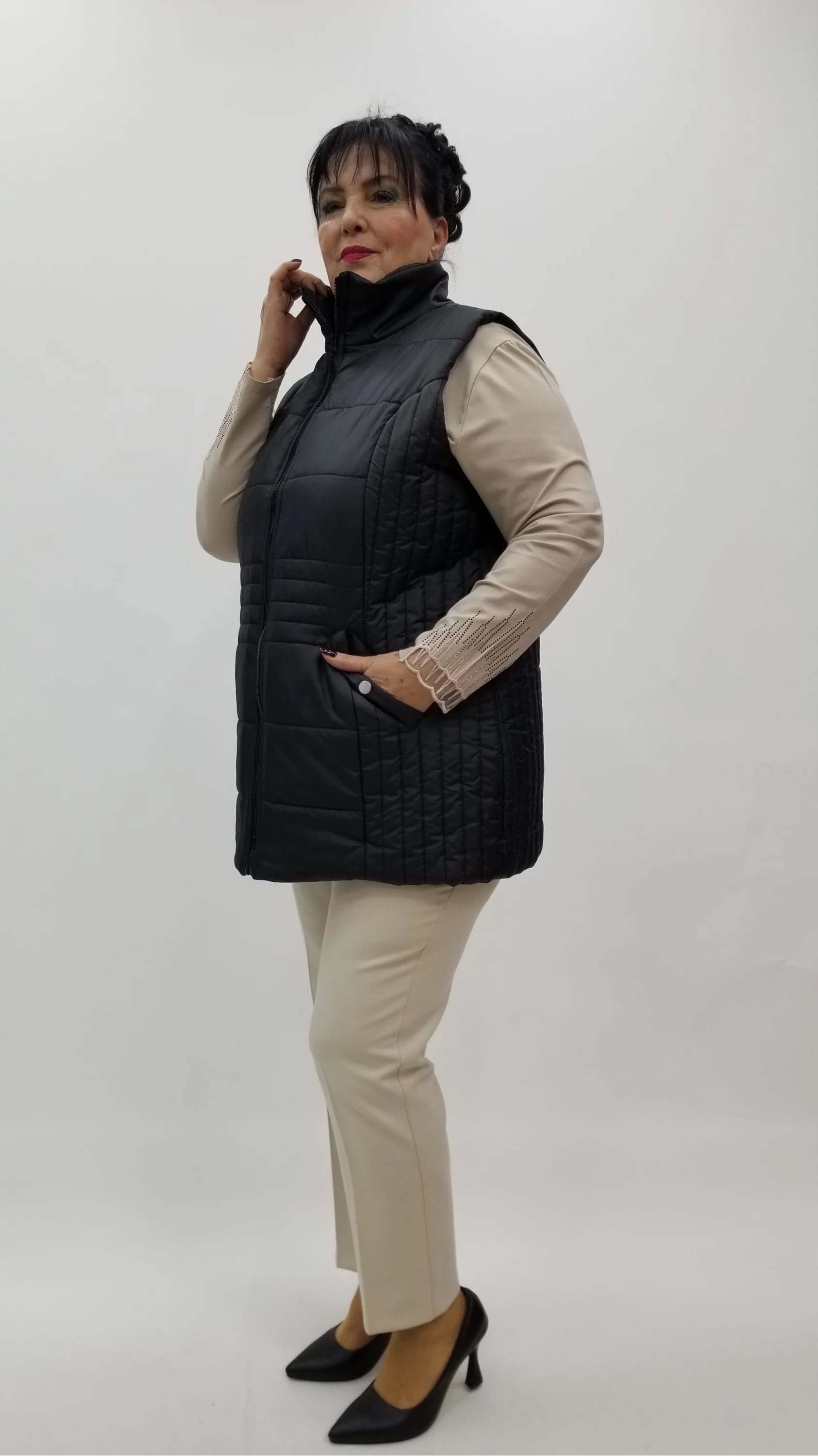 Miraggio Büyük Beden Yelek 4306 SİYAH