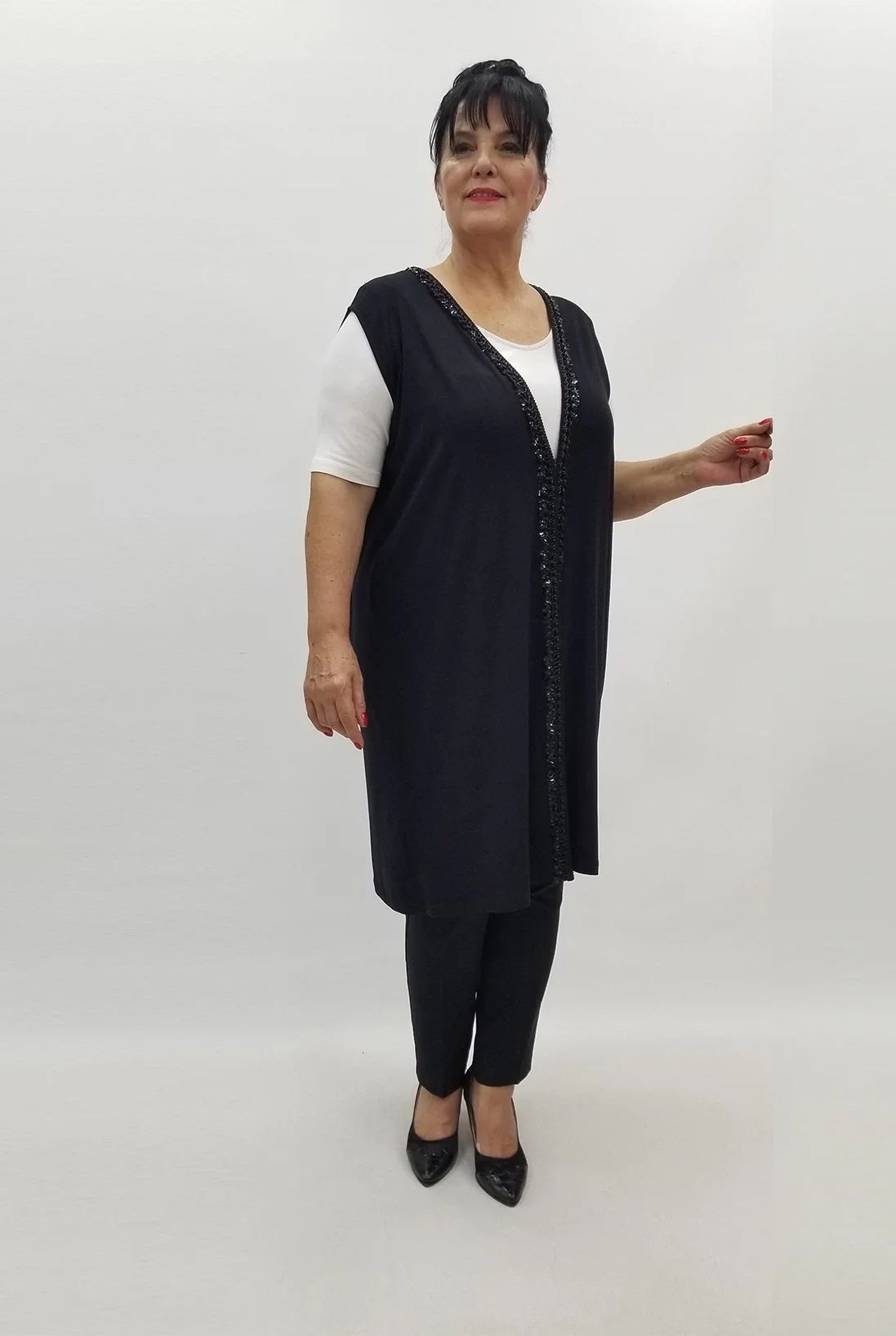 Miraggio Büyük Beden Yelek 99032 SİYAH