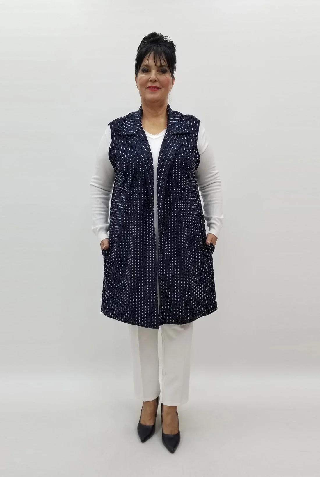 Miraggio Büyük Beden Yelek 99144 LACİVERT