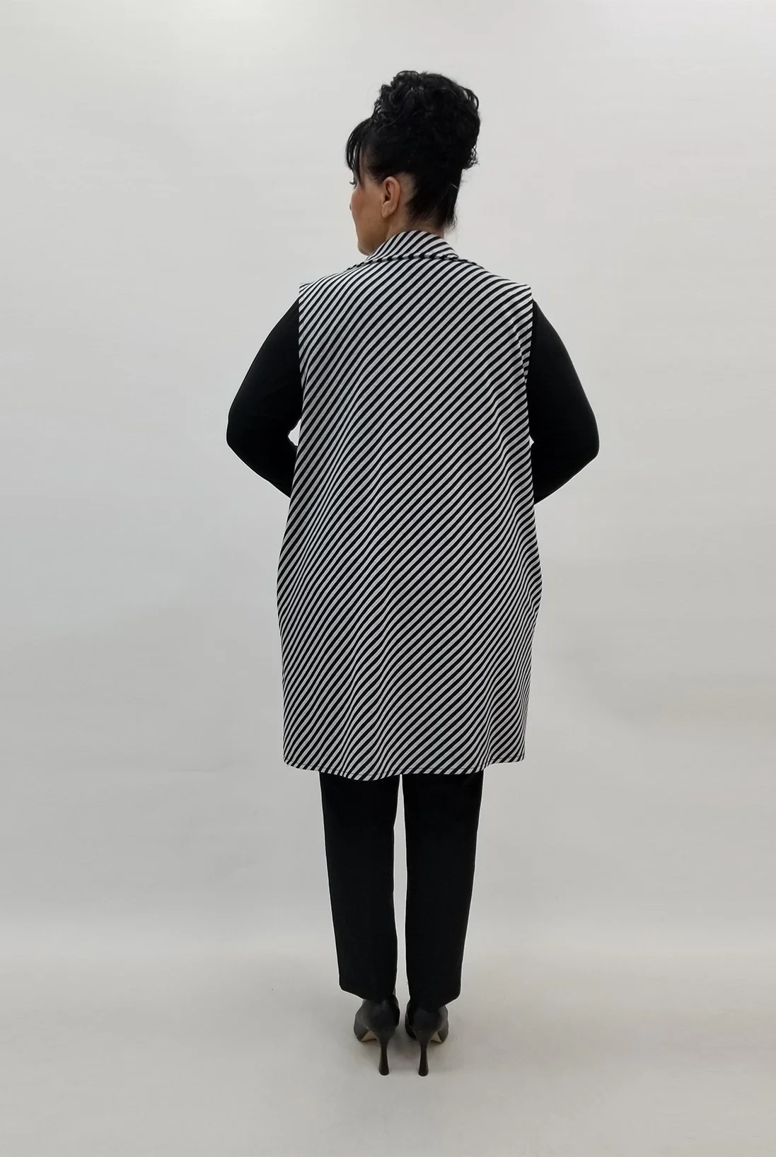 Miraggio Büyük Beden Yelek 99145 SİYAH/BEYAZ