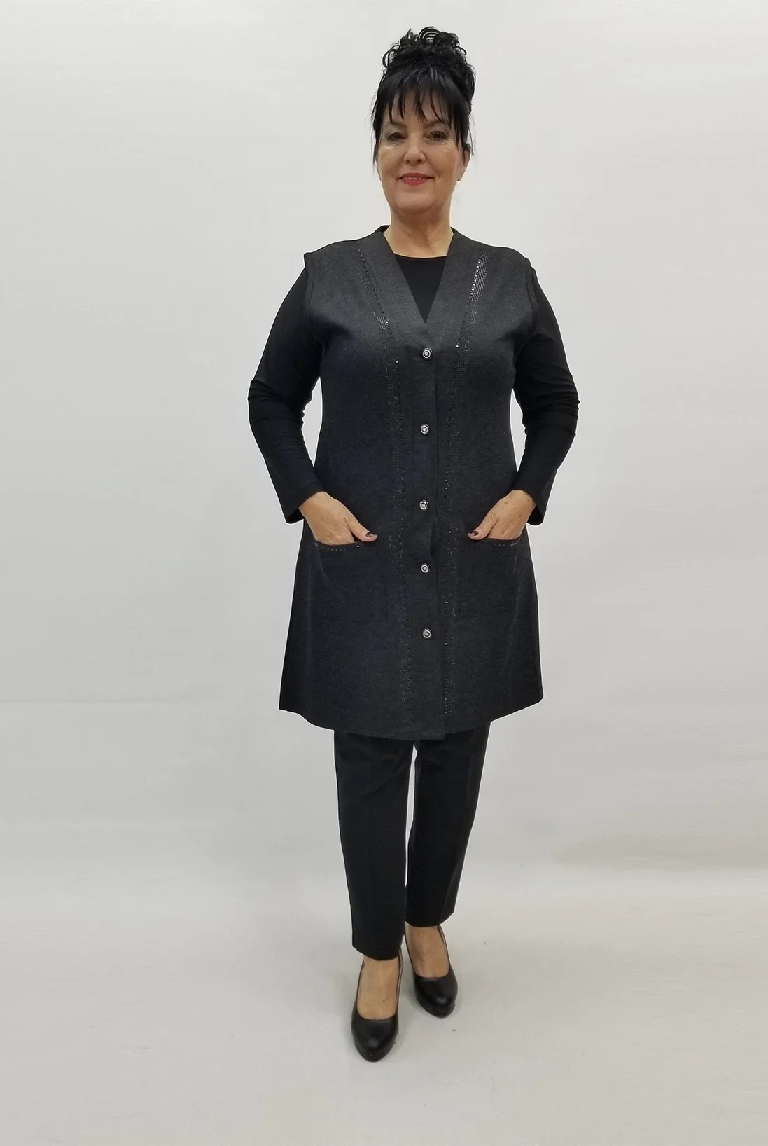 Miraggio Büyük Beden Yelek 99314 SİYAH