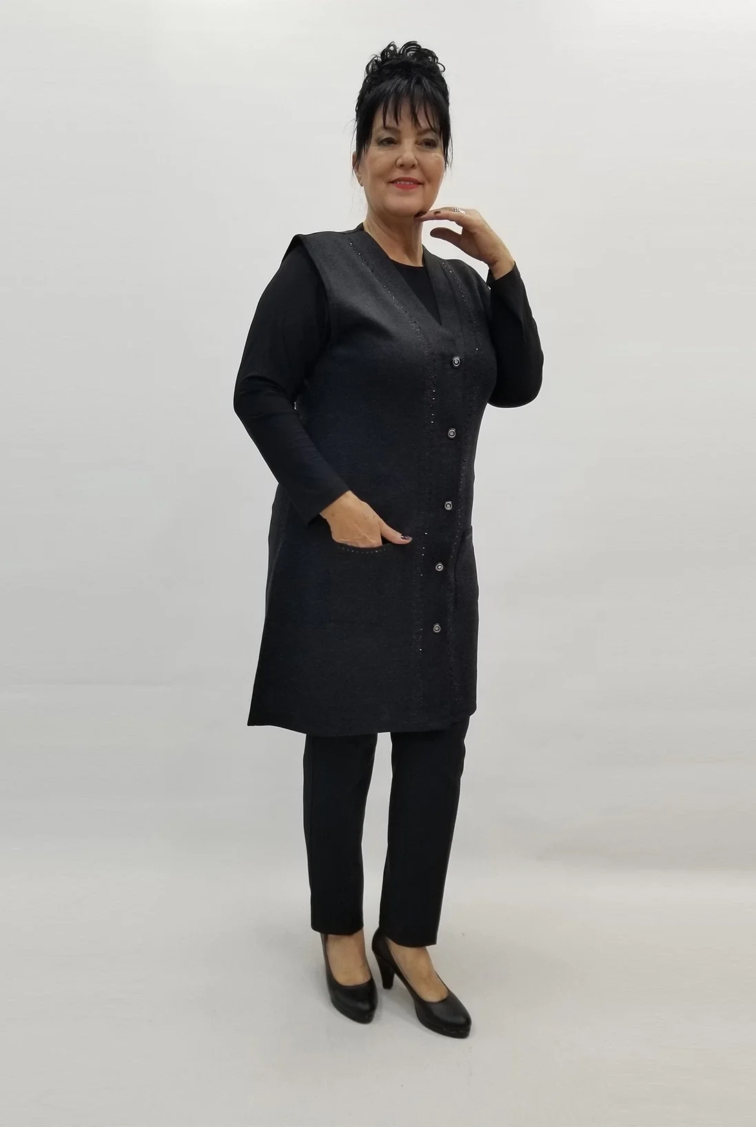 Miraggio Büyük Beden Yelek 99314 SİYAH