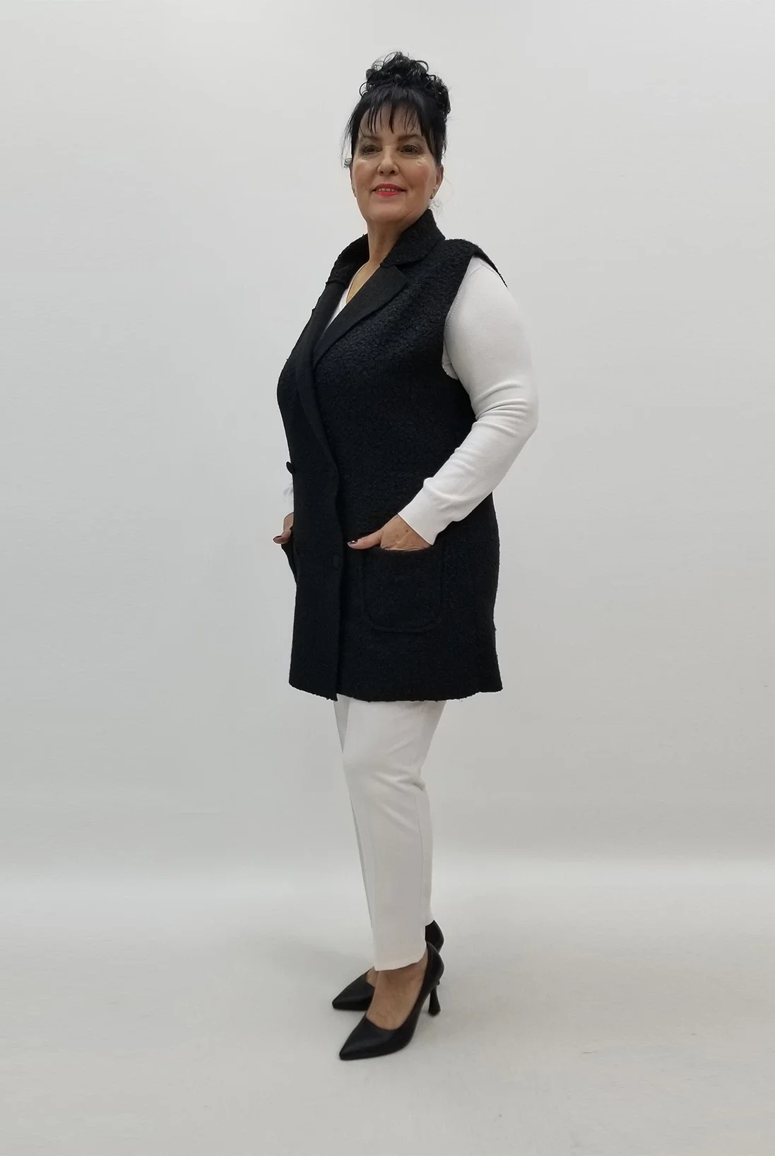 Miraggio Büyük Beden Yelek 99421 SİYAH