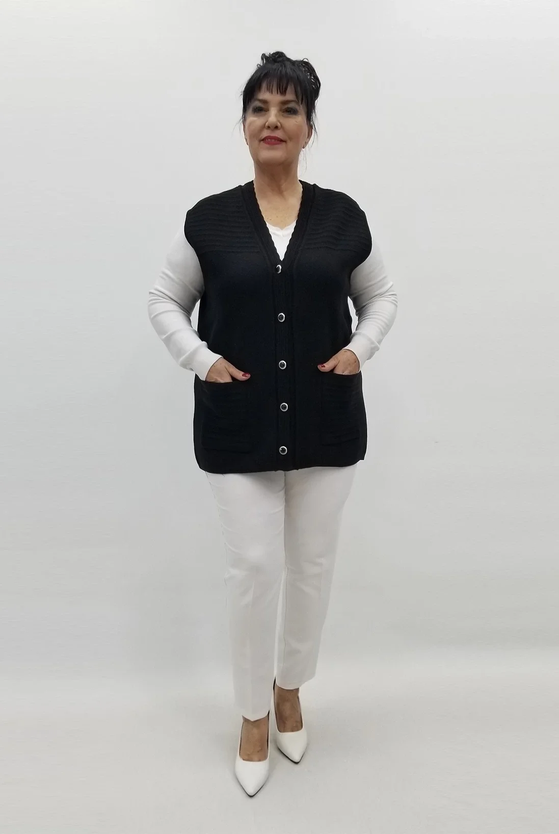 Miraggio Büyük Beden Yelek 99473 SİYAH