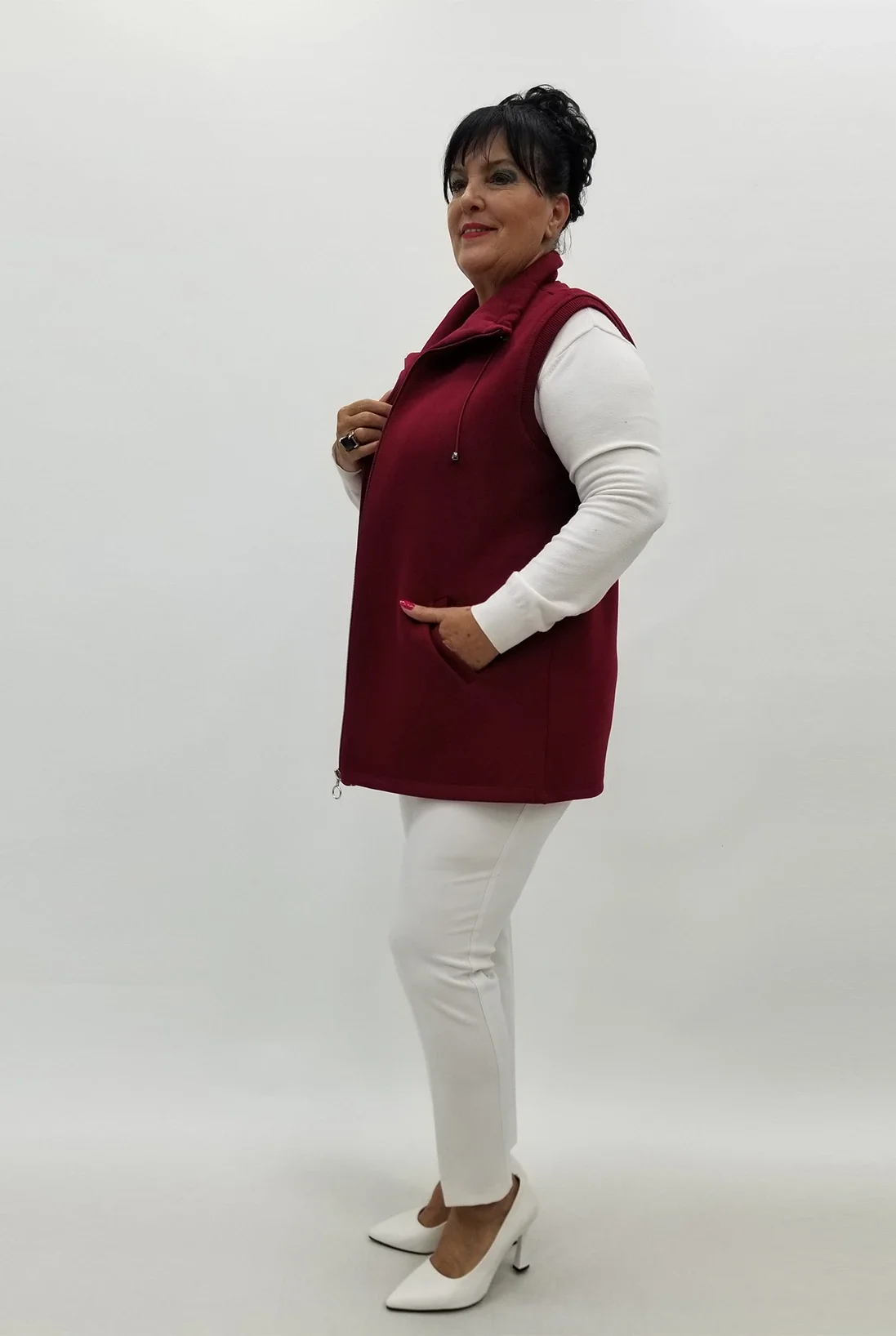 Miraggio Büyük Beden Yelek 99999 BORDO