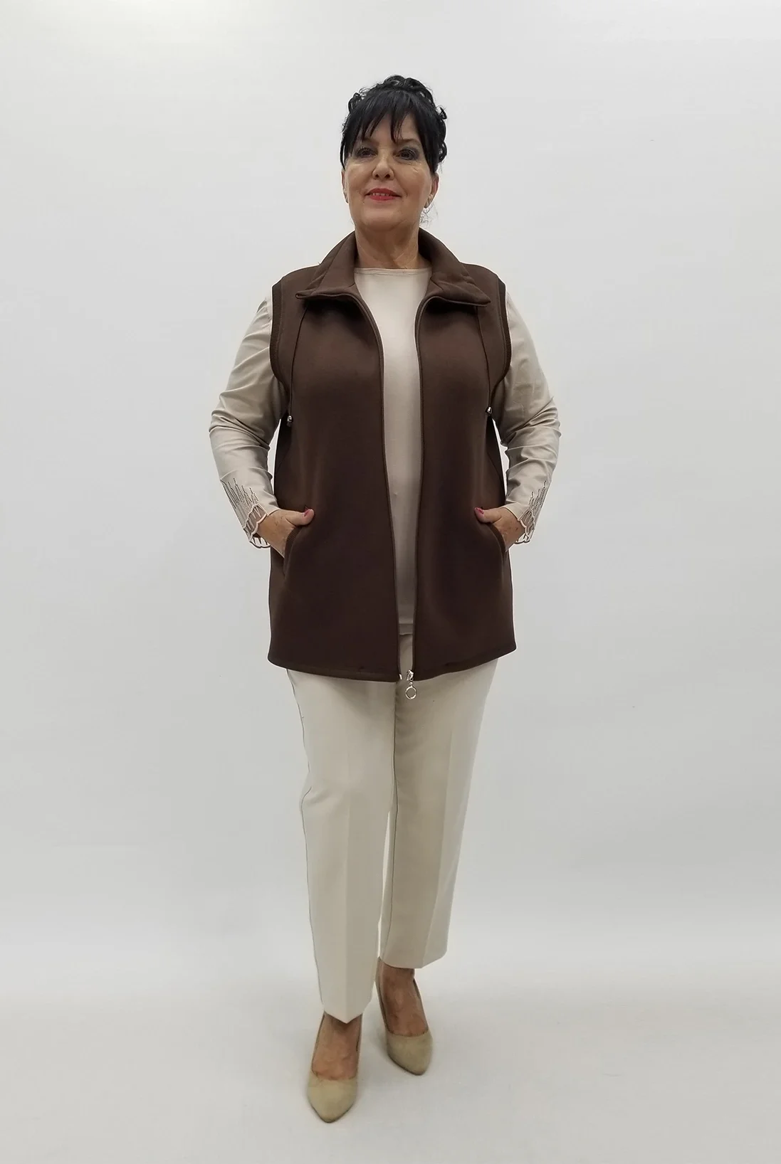 Miraggio Büyük Beden Yelek 99999 KAHVE