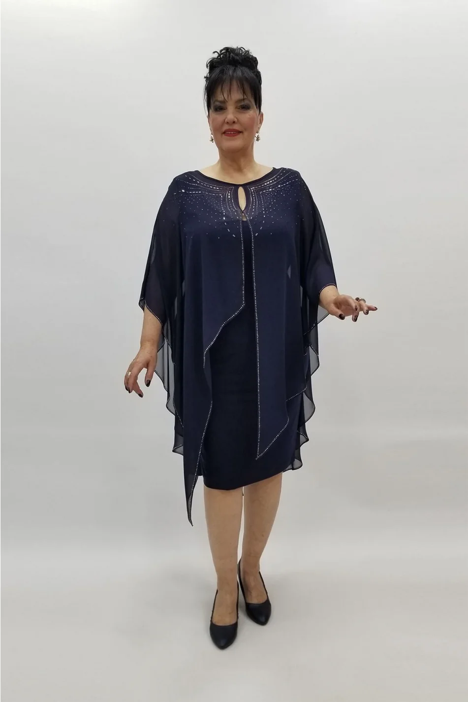 Miraggio Büyük Beden Abiye Elbise 97424 LACİVERT