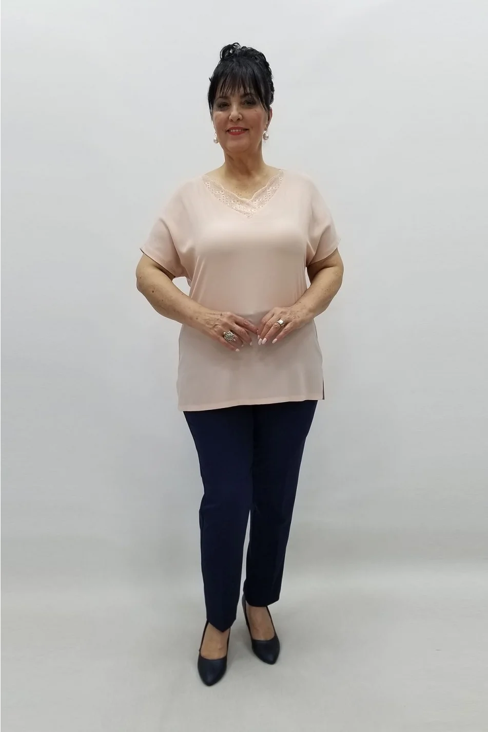 Miraggio Büyük Beden Bluz 96090 PUDRA