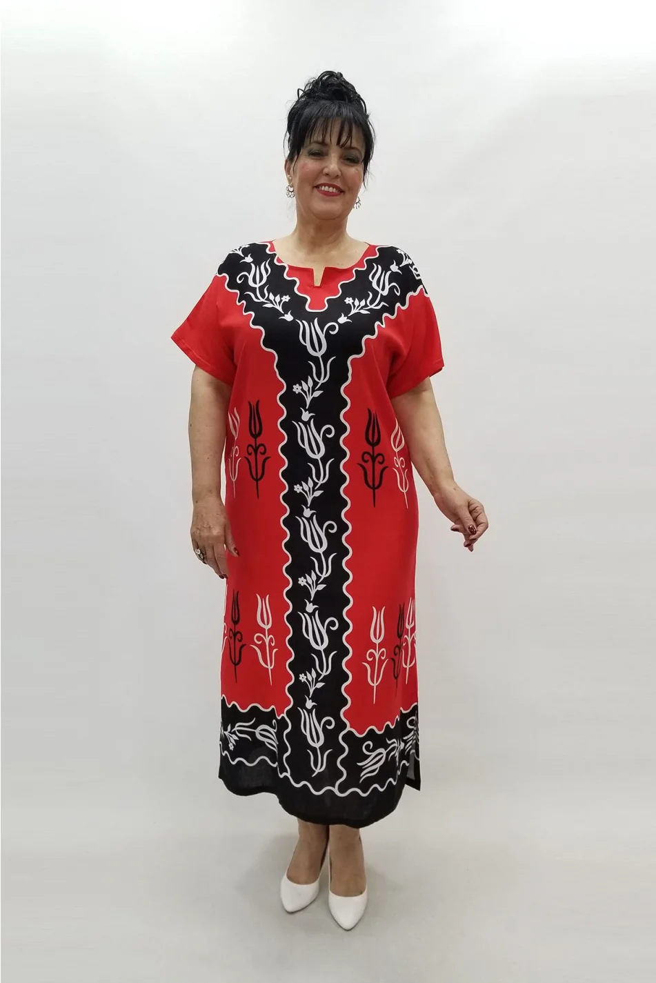 Miraggio Büyük Beden Elbise 95956 KIRMIZI