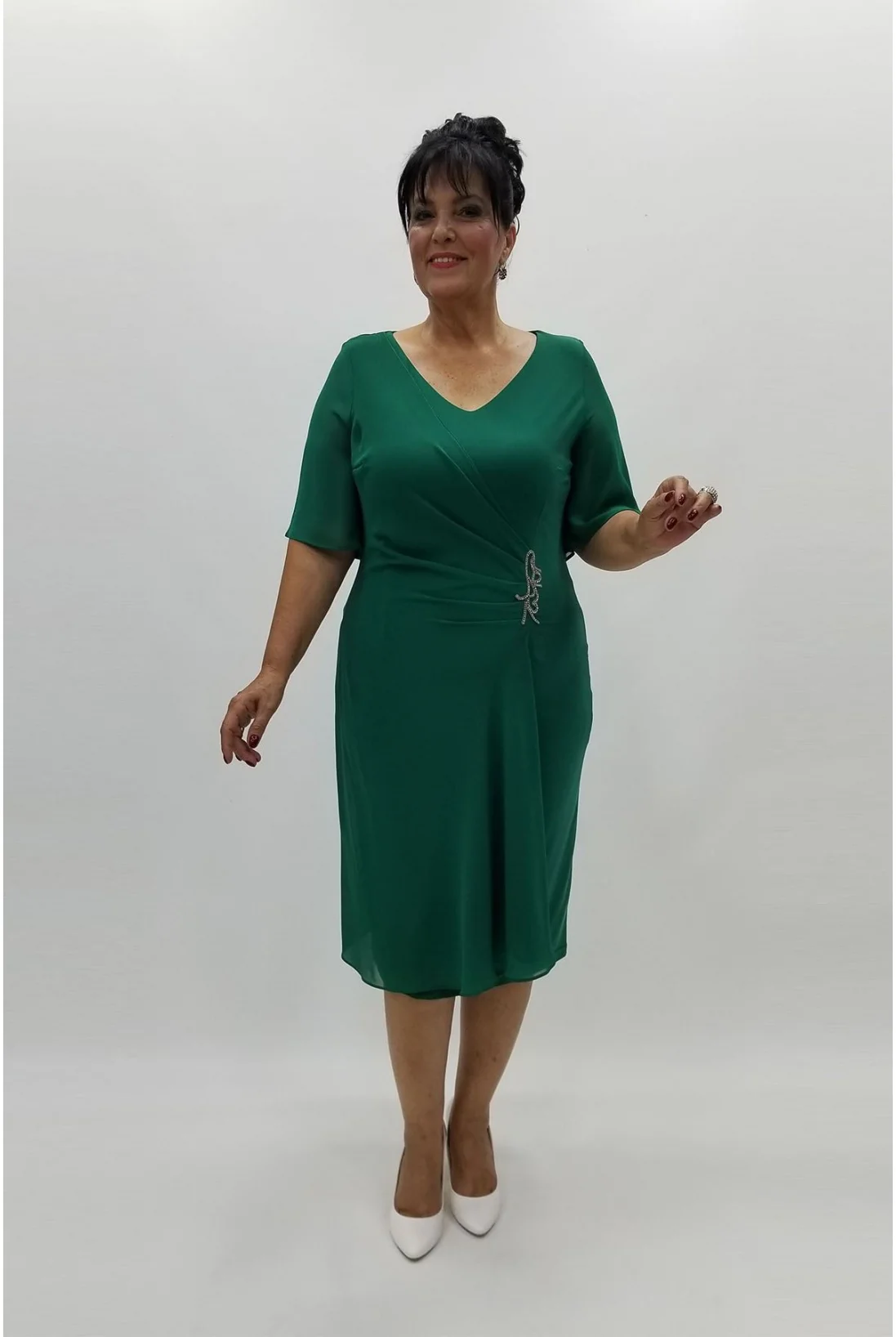 Miraggio Büyük Beden Abiye Elbise 94158 YEŞİL