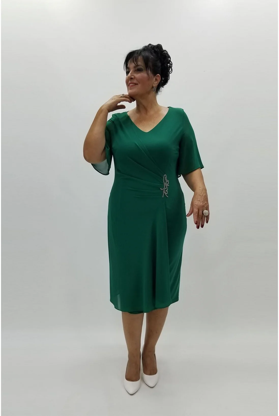 Miraggio Büyük Beden Abiye Elbise 94158 YEŞİL