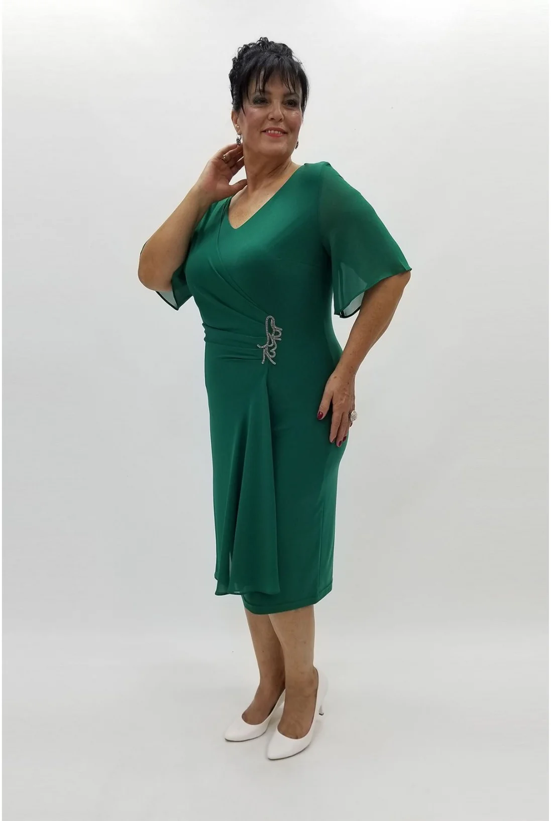 Miraggio Büyük Beden Abiye Elbise 94158 YEŞİL