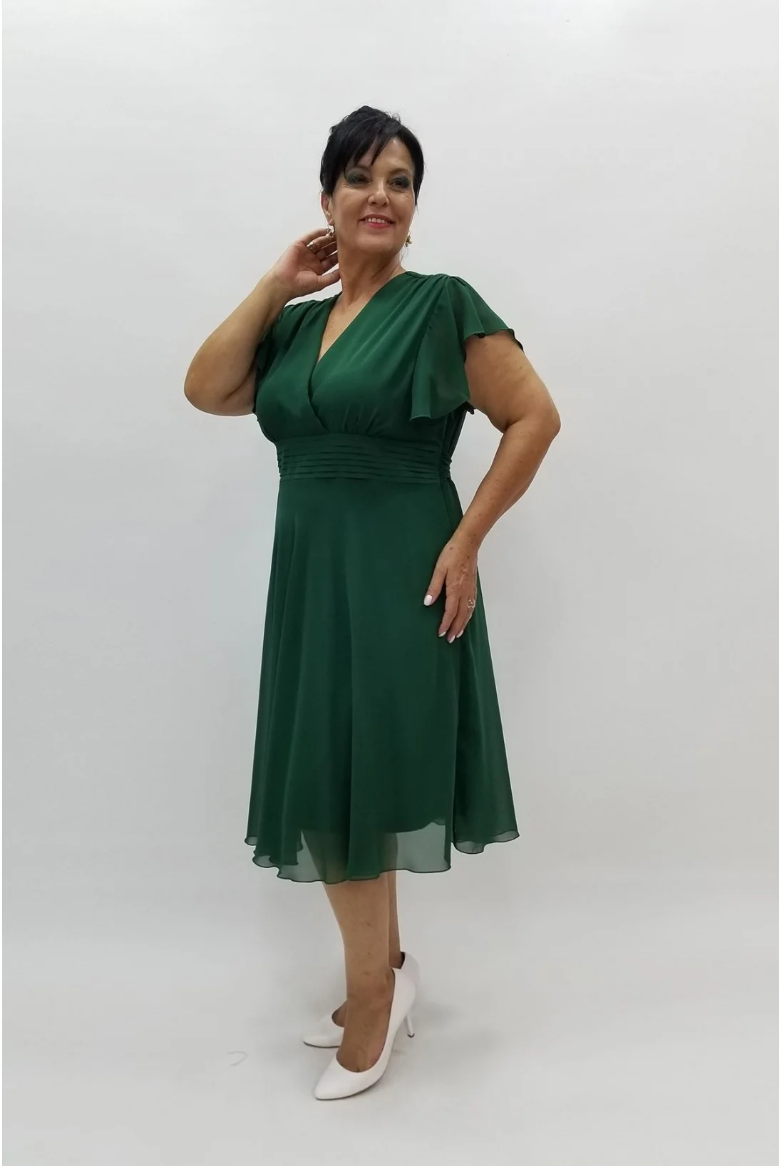 Miraggio Büyük Beden Abiye Elbise 94575 KOYU YEŞİL
