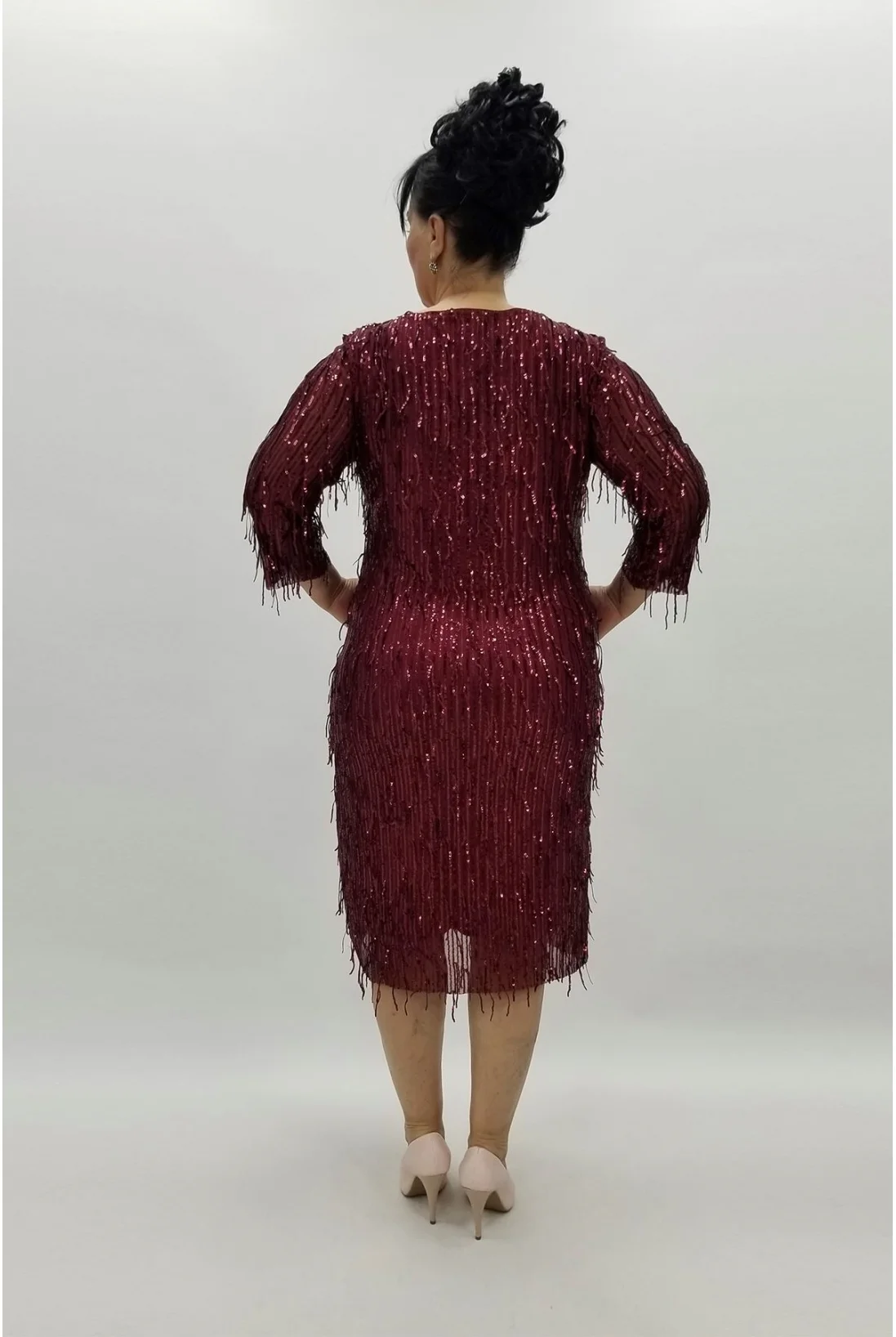 Miraggio Büyük Beden Abiye Elbise 97370 BORDO