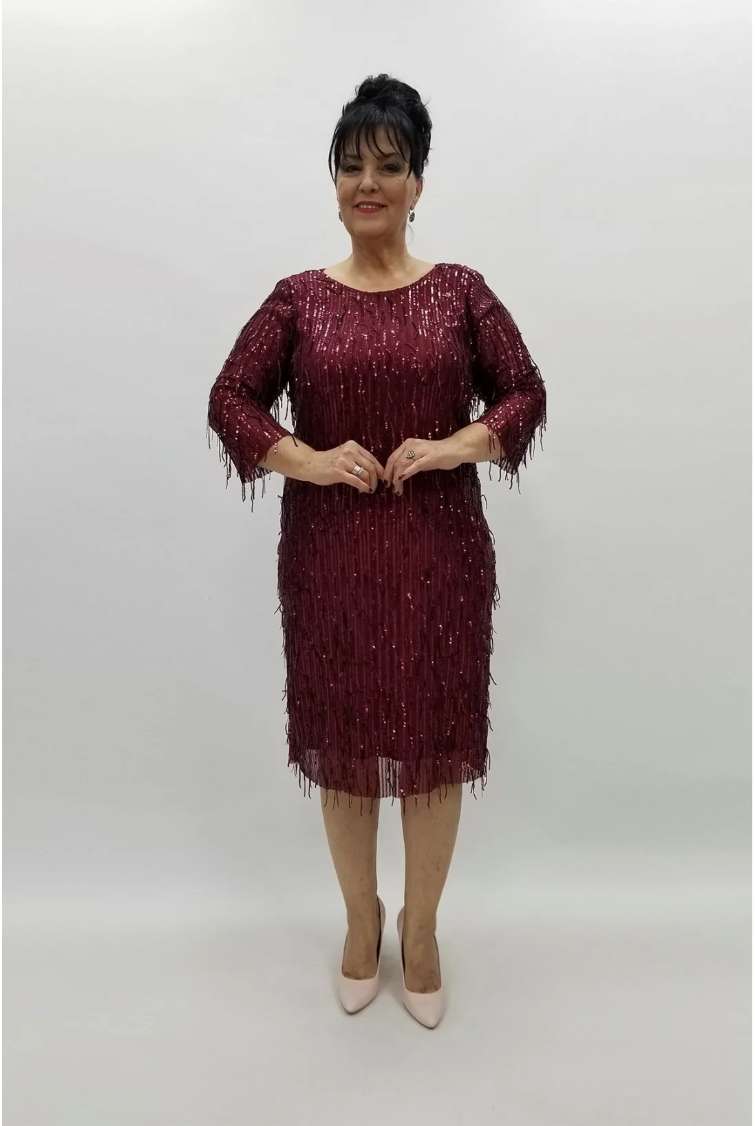 Miraggio Büyük Beden Abiye Elbise 97370 BORDO